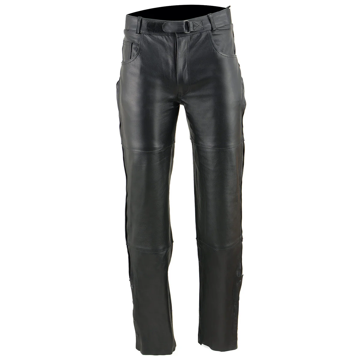 Milwaukee Leather SH1150 Men's Black Leather Motorcycle Over Pants with Jean Style Pockets - Image 5