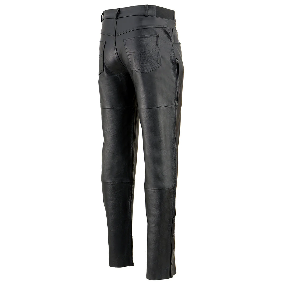 Milwaukee Leather SH1150 Men's Black Leather Motorcycle Over Pants with Jean Style Pockets - Image 7