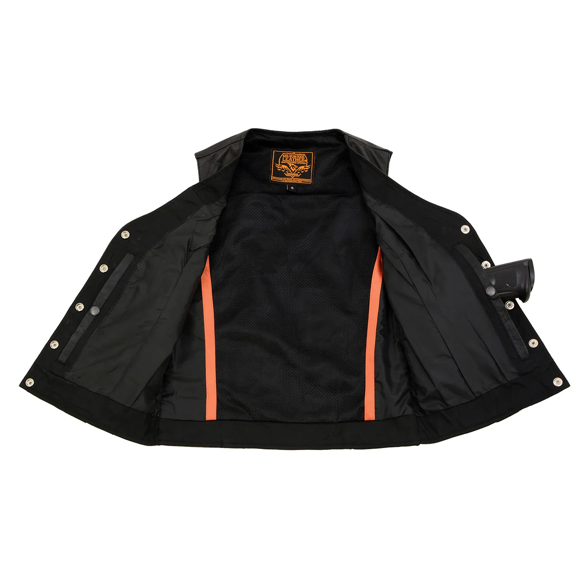 Milwaukee Leather SH1216 Ladies Black Leather Vest with Front Laces - Image 4