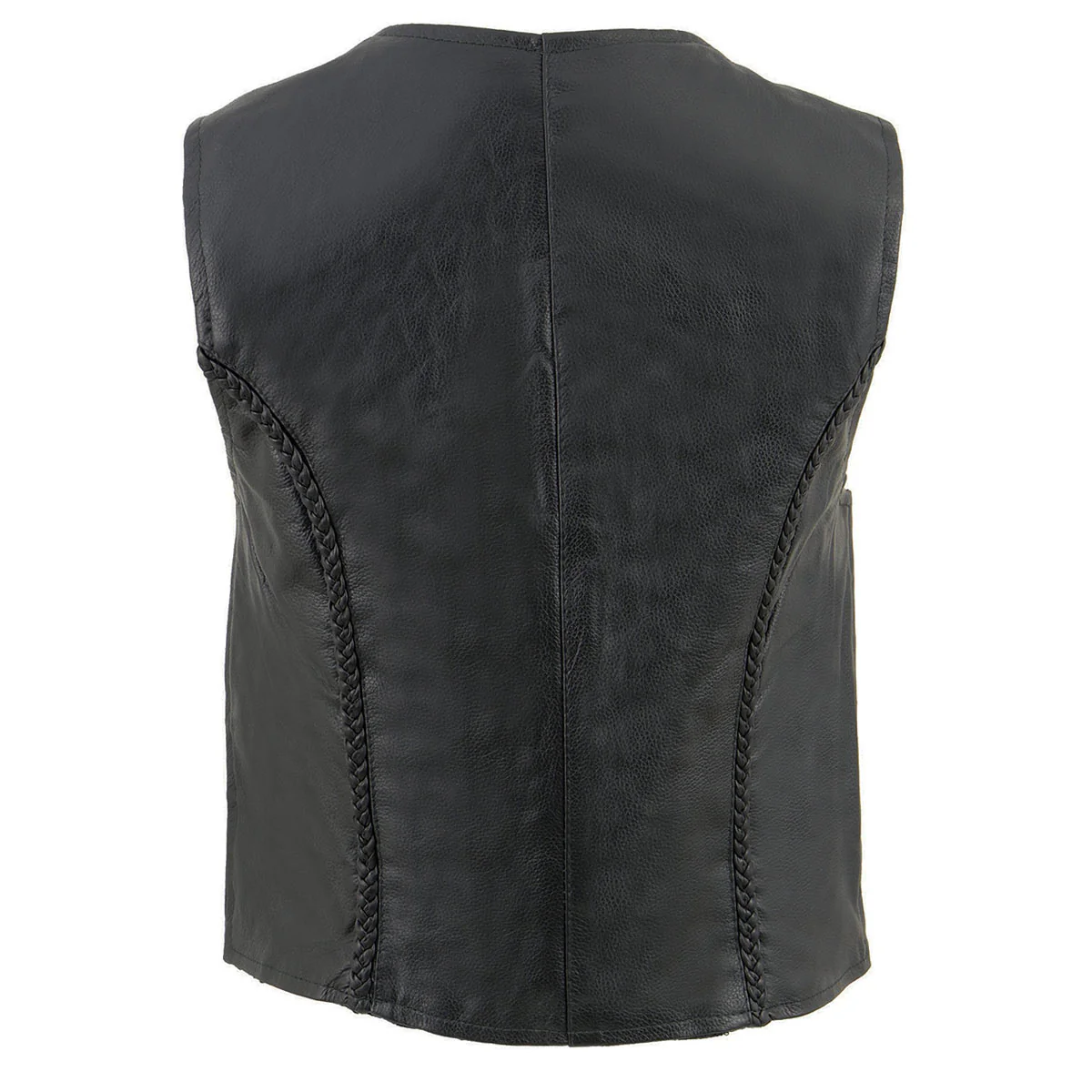 Milwaukee Leather SH1246 Women's Classic Black Leather Zipper Front Vest - Image 2