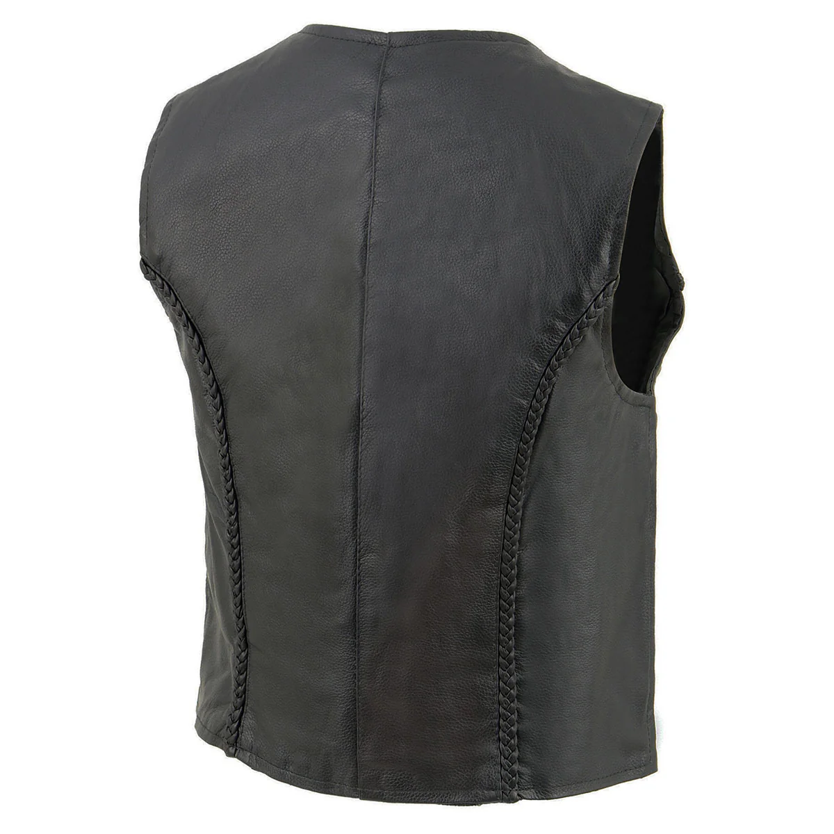 Milwaukee Leather SH1246 Women's Classic Black Leather Zipper Front Vest - Image 6