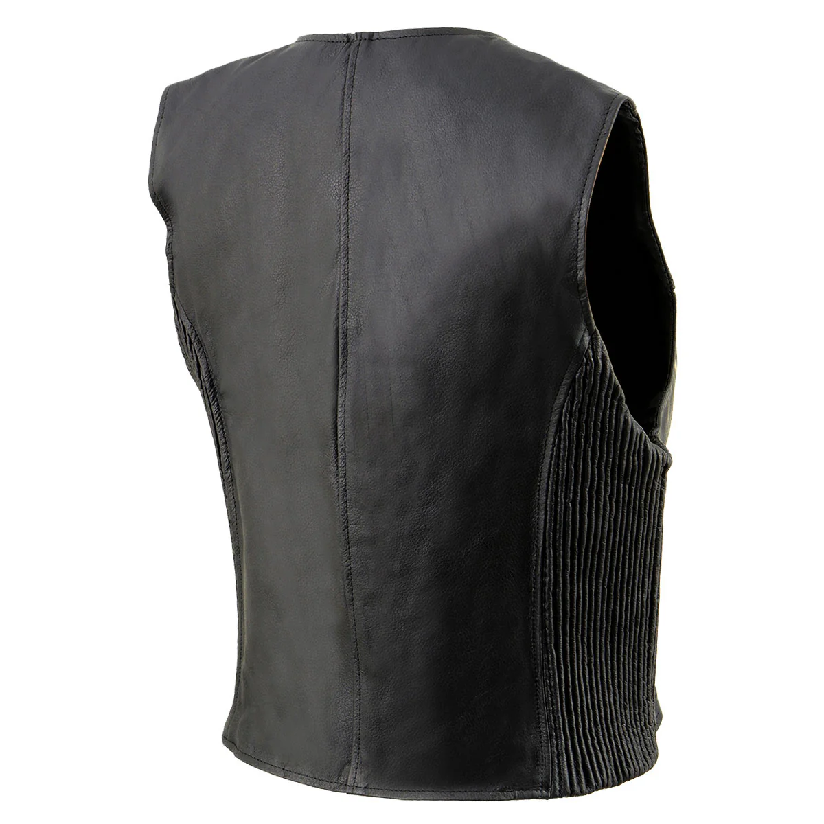 Milwaukee Leather SH1288 Women's Black Leather Deep V-Neck Motorcycle Rider Vest with Side Stretch Panels - Image 6