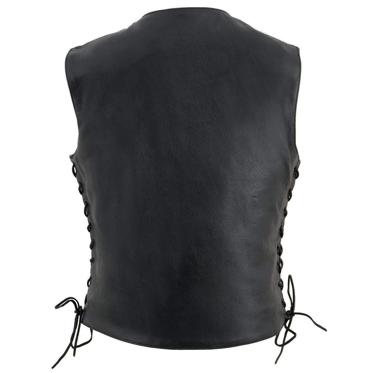 Milwaukee Leather SH1292 Women's Black Leather Side Lace 6 Pocket Motorcycle Rider Vest- Antique Color Snap Closure - Image 2