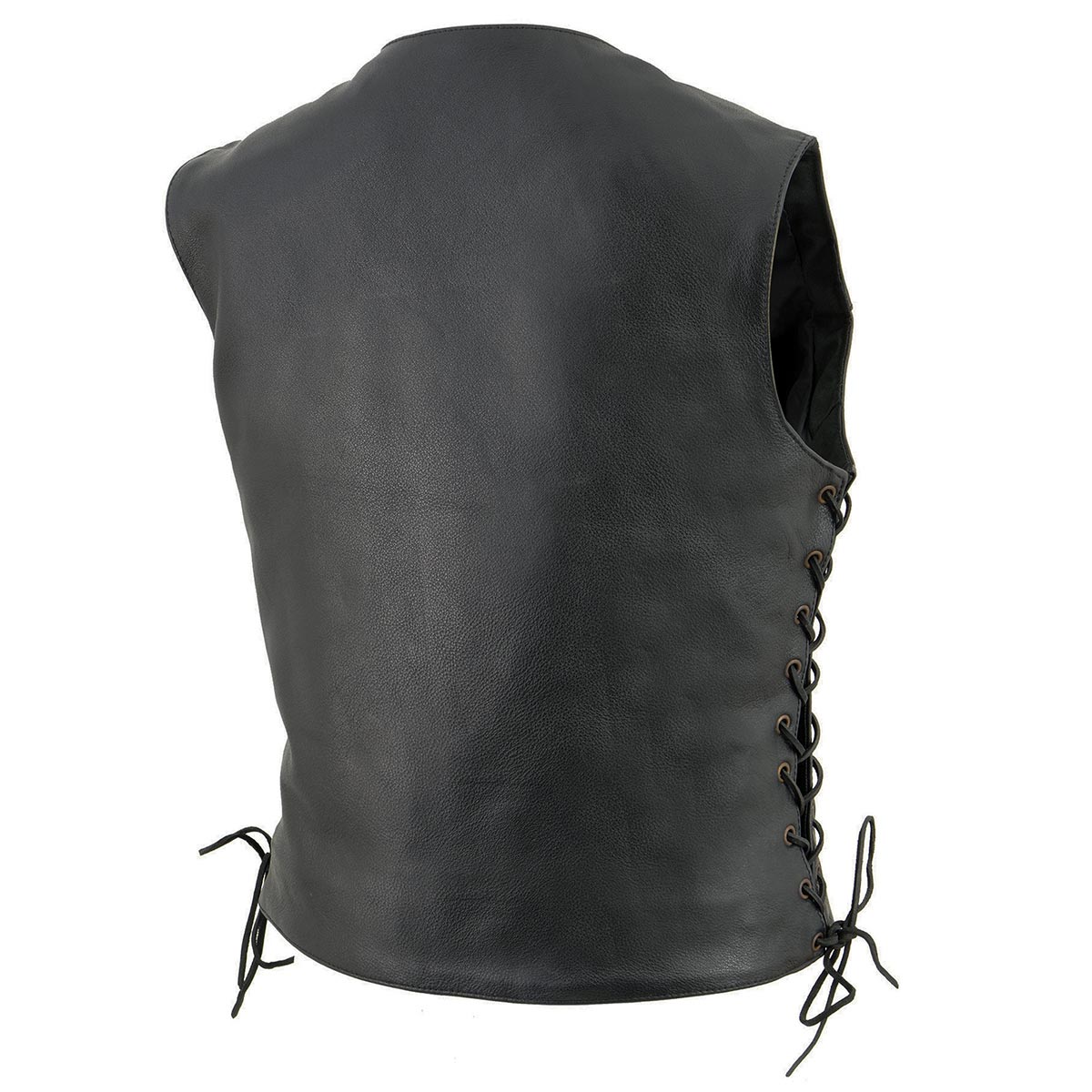 Milwaukee Leather SH1292 Women's Black Leather Side Lace 6 Pocket Motorcycle Rider Vest- Antique Color Snap Closure - Image 7