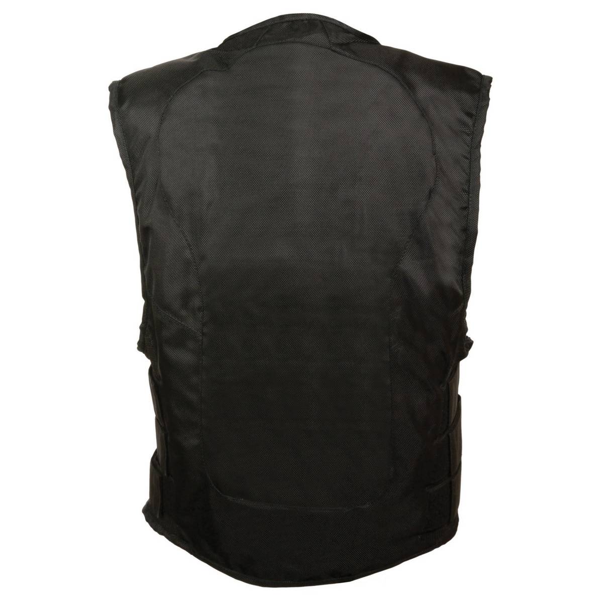 Milwaukee Leather SH1458 Men's Black Textile SWAT Style Biker Vest with Armor - Image 2