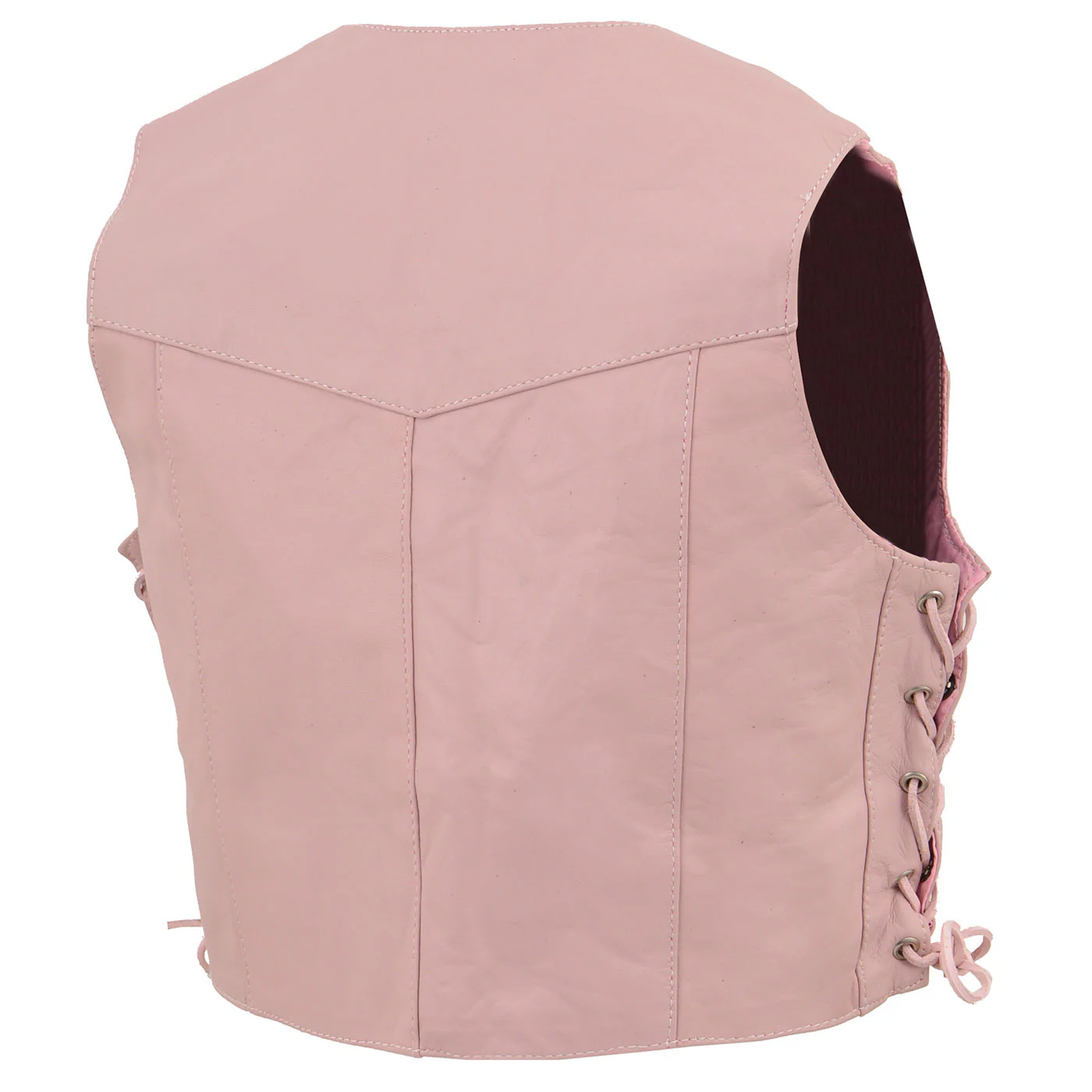 Milwaukee Leather SH2011LPNK Girls Pink Classic Three Snap Leather Vest - Image 5
