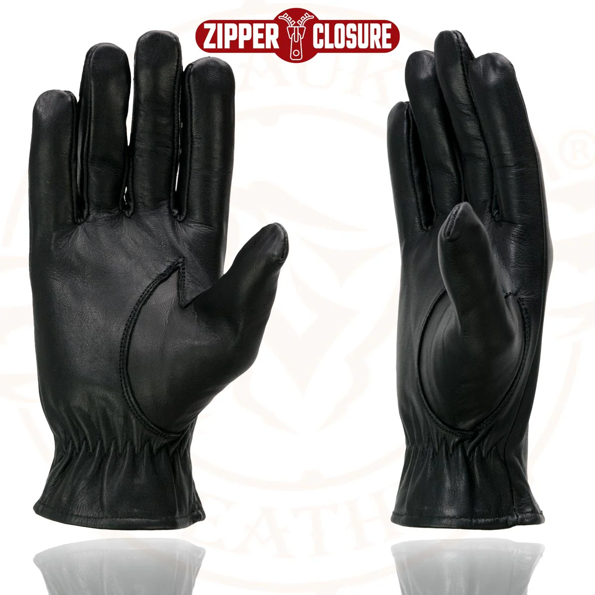 Milwaukee Leather SH226D Men's Black Unlined Leather Lightweight Motorcycle Hand Gloves W/ Wrist Zipper Closure - Image 6