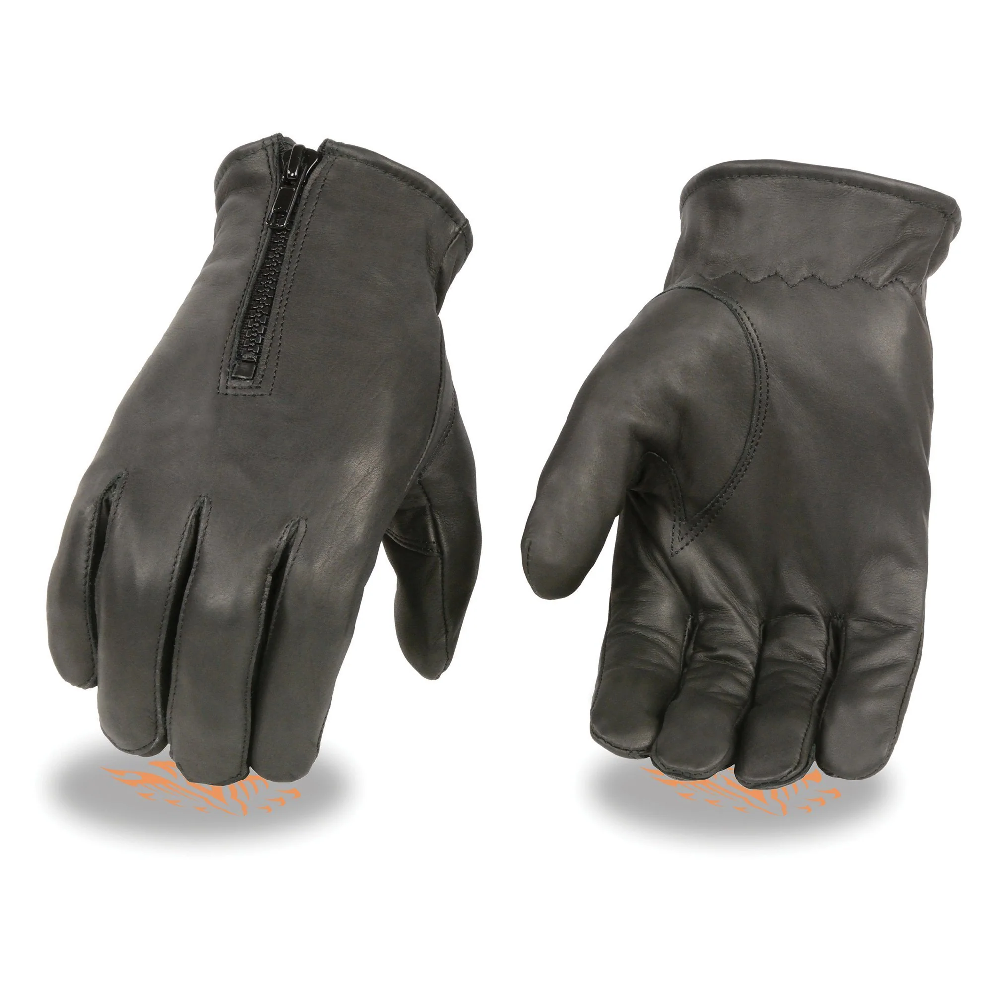 Milwaukee Leather SH226TH Men's Black Thermal Lined Leather Motorcycle Hand Gloves W/ Wrist Zipper Closure - Image 9