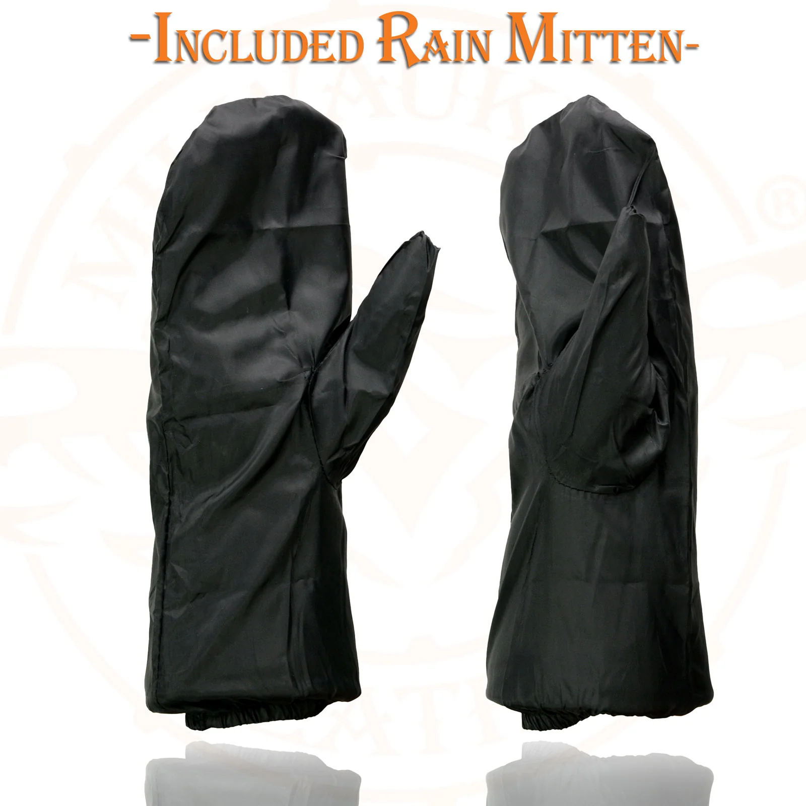 Milwaukee Leather SH230 Men's Black Leather Warm Lining Gauntlet Motorcycle Hand Gloves W/ ‘Rain Mitten and Pull-on Closure’ - Image 4