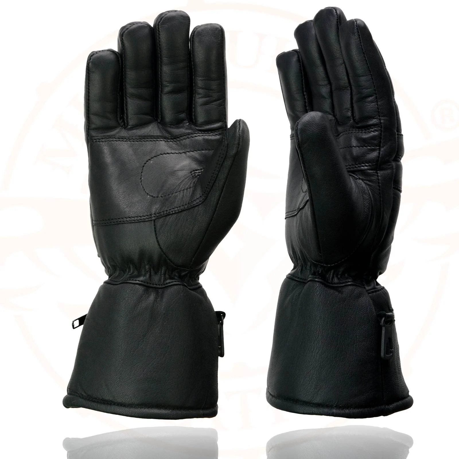 Milwaukee Leather SH230 Men's Black Leather Warm Lining Gauntlet Motorcycle Hand Gloves W/ ‘Rain Mitten and Pull-on Closure’ - Image 6