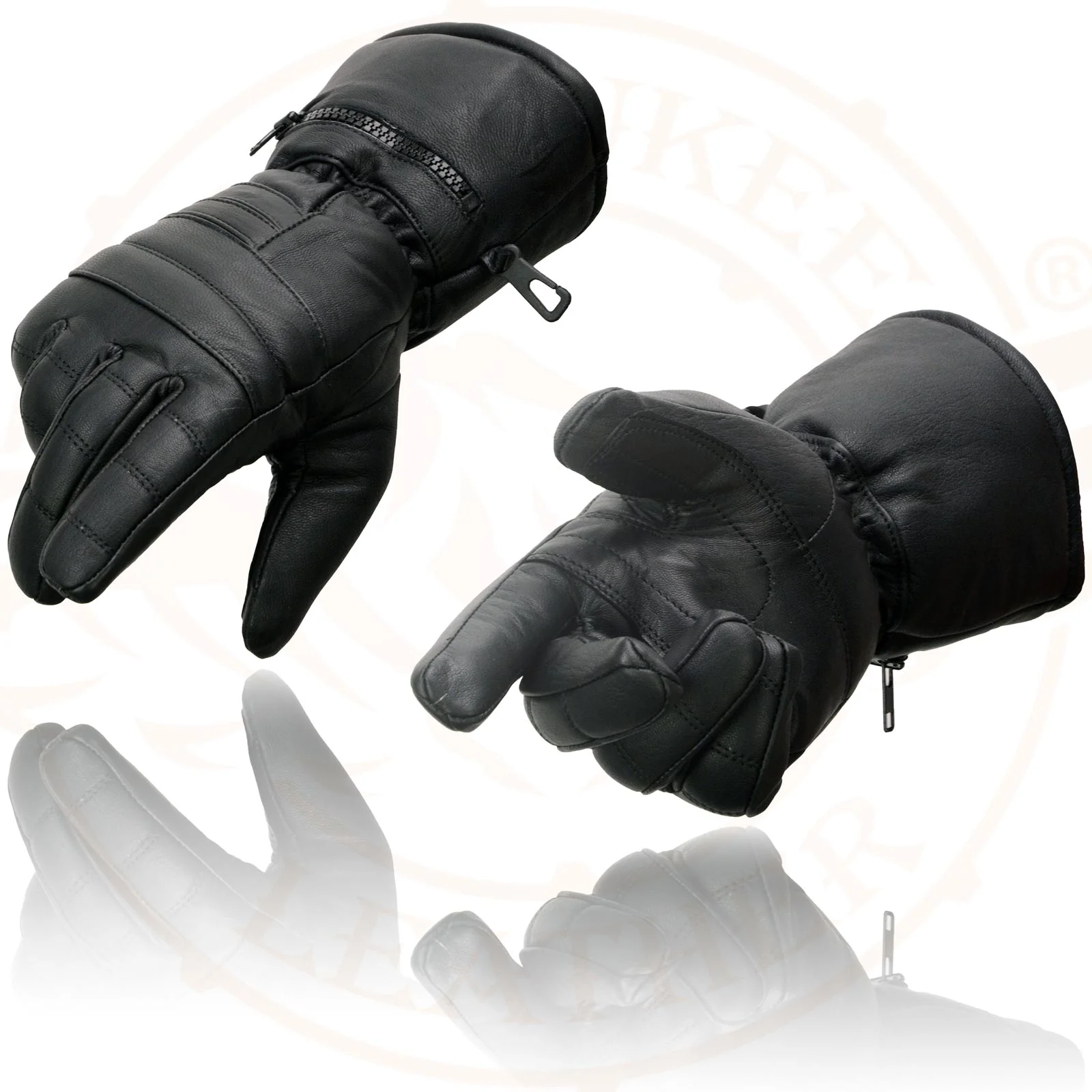 Milwaukee Leather SH230 Men's Black Leather Warm Lining Gauntlet Motorcycle Hand Gloves W/ ‘Rain Mitten and Pull-on Closure’ - Image 7