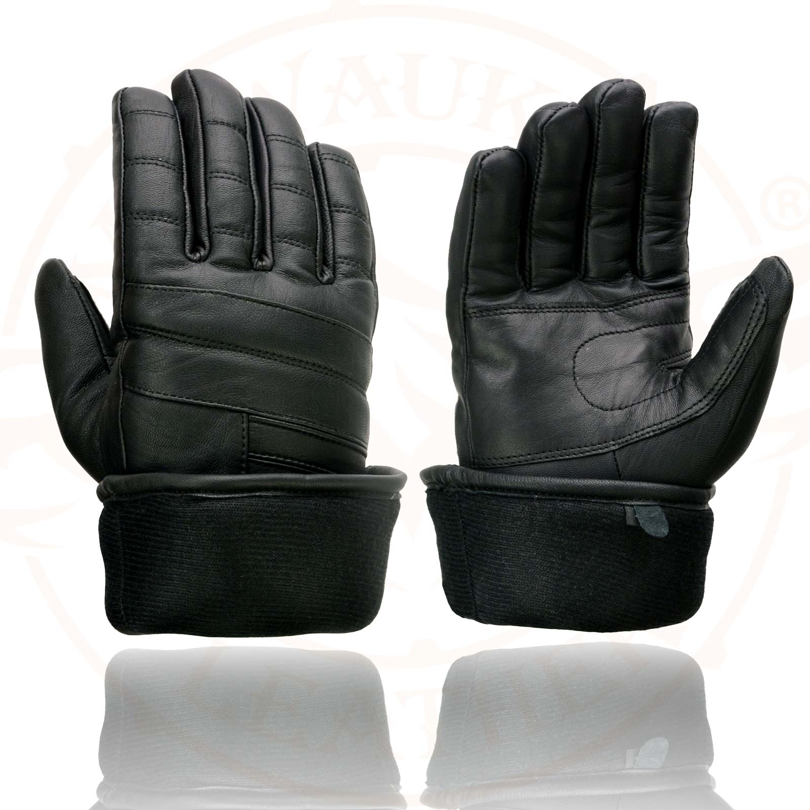 Milwaukee Leather SH230 Men's Black Leather Warm Lining Gauntlet Motorcycle Hand Gloves W/ ‘Rain Mitten and Pull-on Closure’ - Image 9