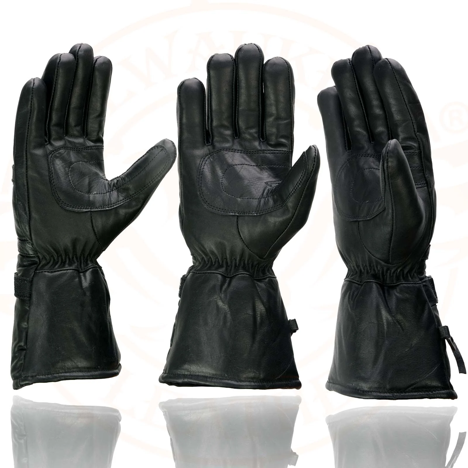 Milwaukee Leather SH231 Men's Black Leather Warm Gauntlet Motorcycle Cold Weather Gloves - Image 5