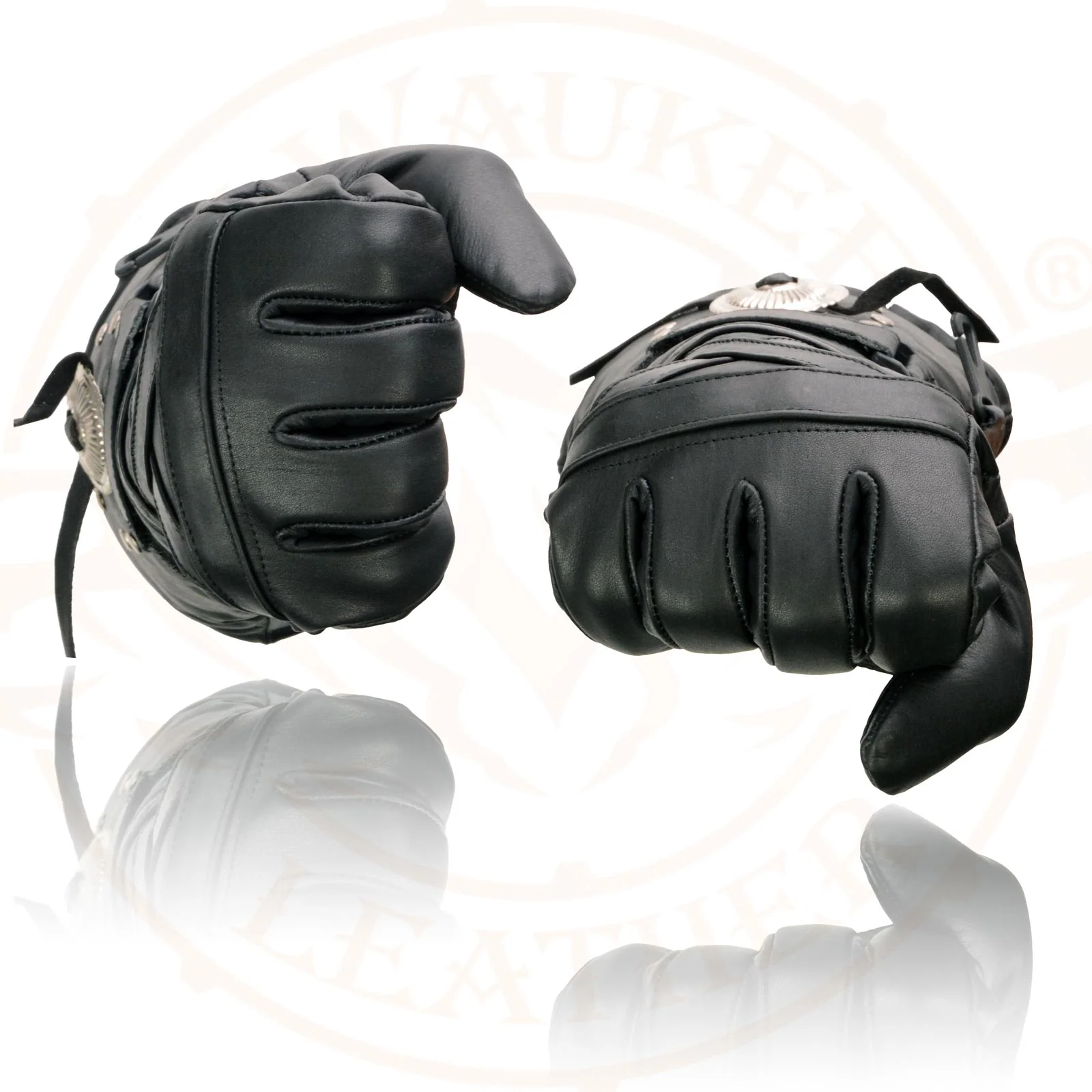 Milwaukee Leather SH231 Men's Black Leather Warm Gauntlet Motorcycle Cold Weather Gloves - Image 7