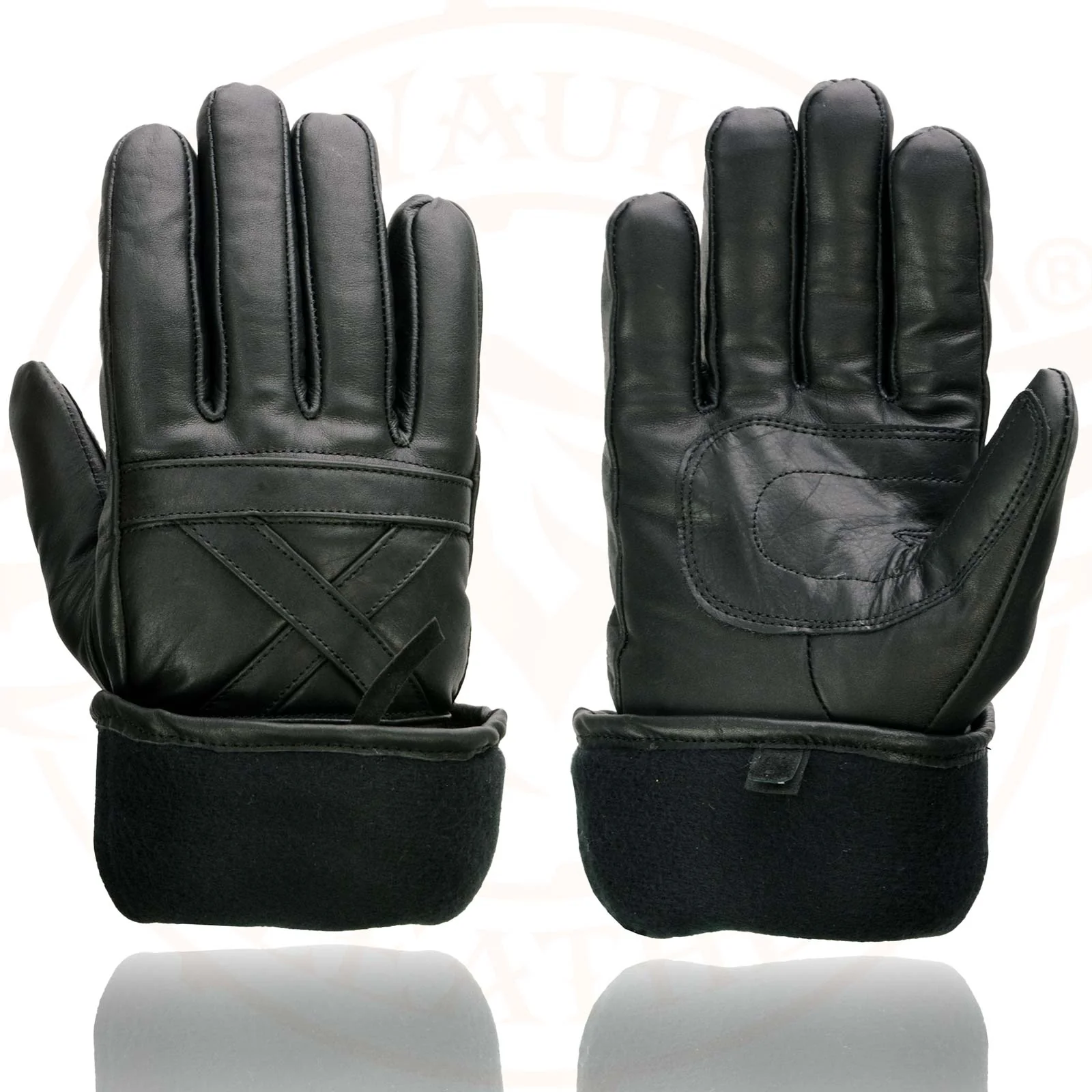 Milwaukee Leather SH231 Men's Black Leather Warm Gauntlet Motorcycle Cold Weather Gloves - Image 8
