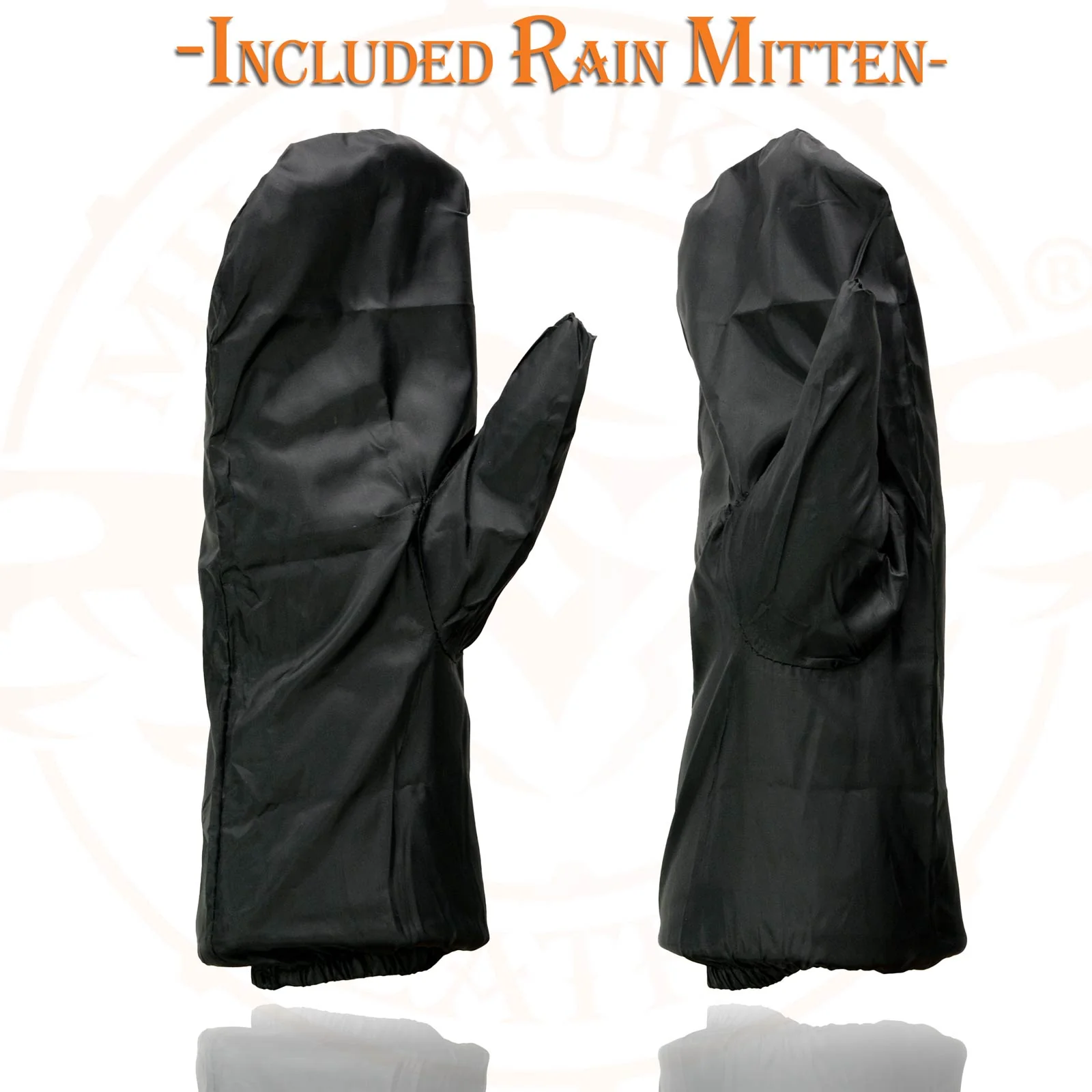 Milwaukee Leather SH232 Men's Black Leather Warm Lining Gauntlet Motorcycle Hand Gloves W/ Rain Mitten and Adjustable Strap - Image 4