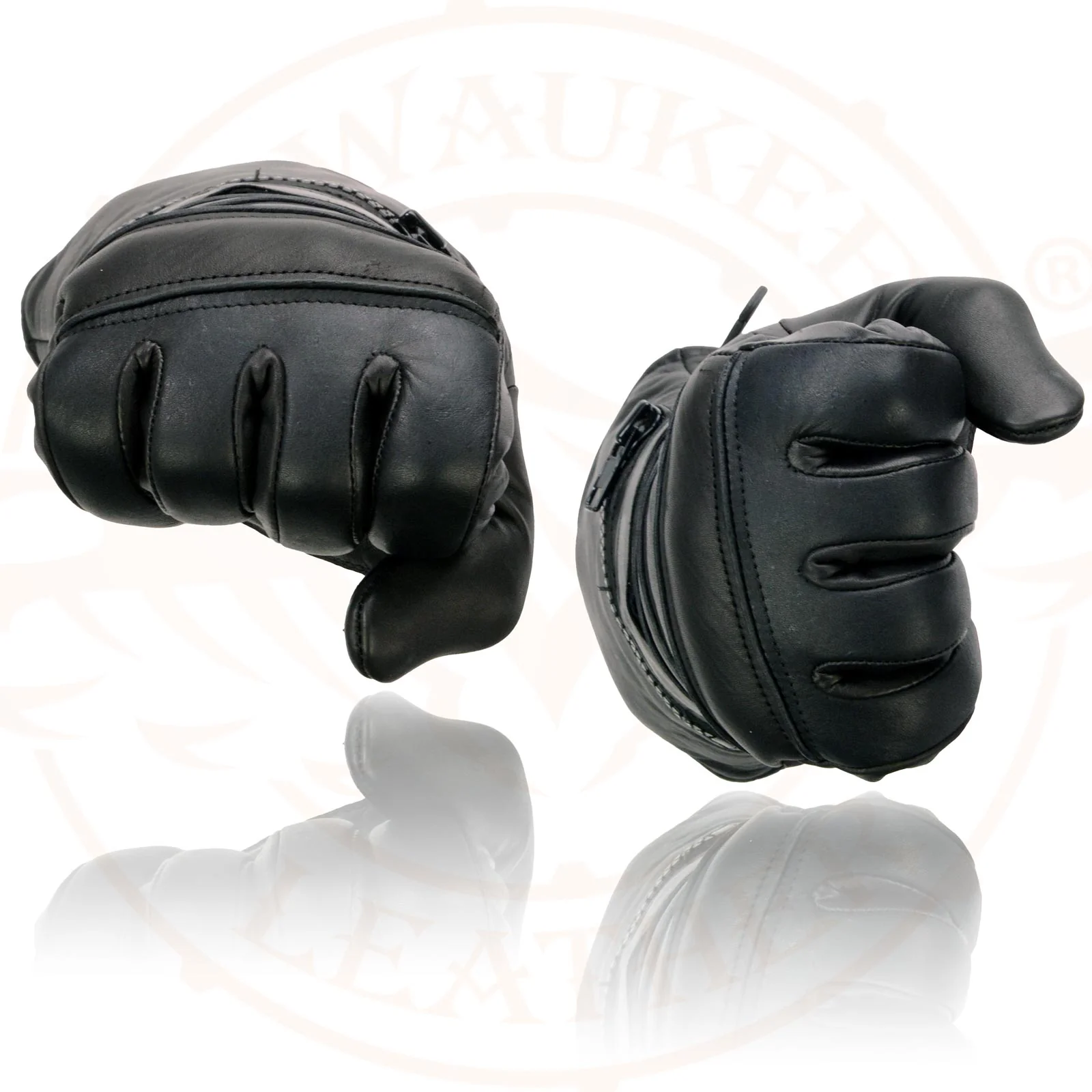 Milwaukee Leather SH232 Men's Black Leather Warm Lining Gauntlet Motorcycle Hand Gloves W/ Rain Mitten and Adjustable Strap - Image 8