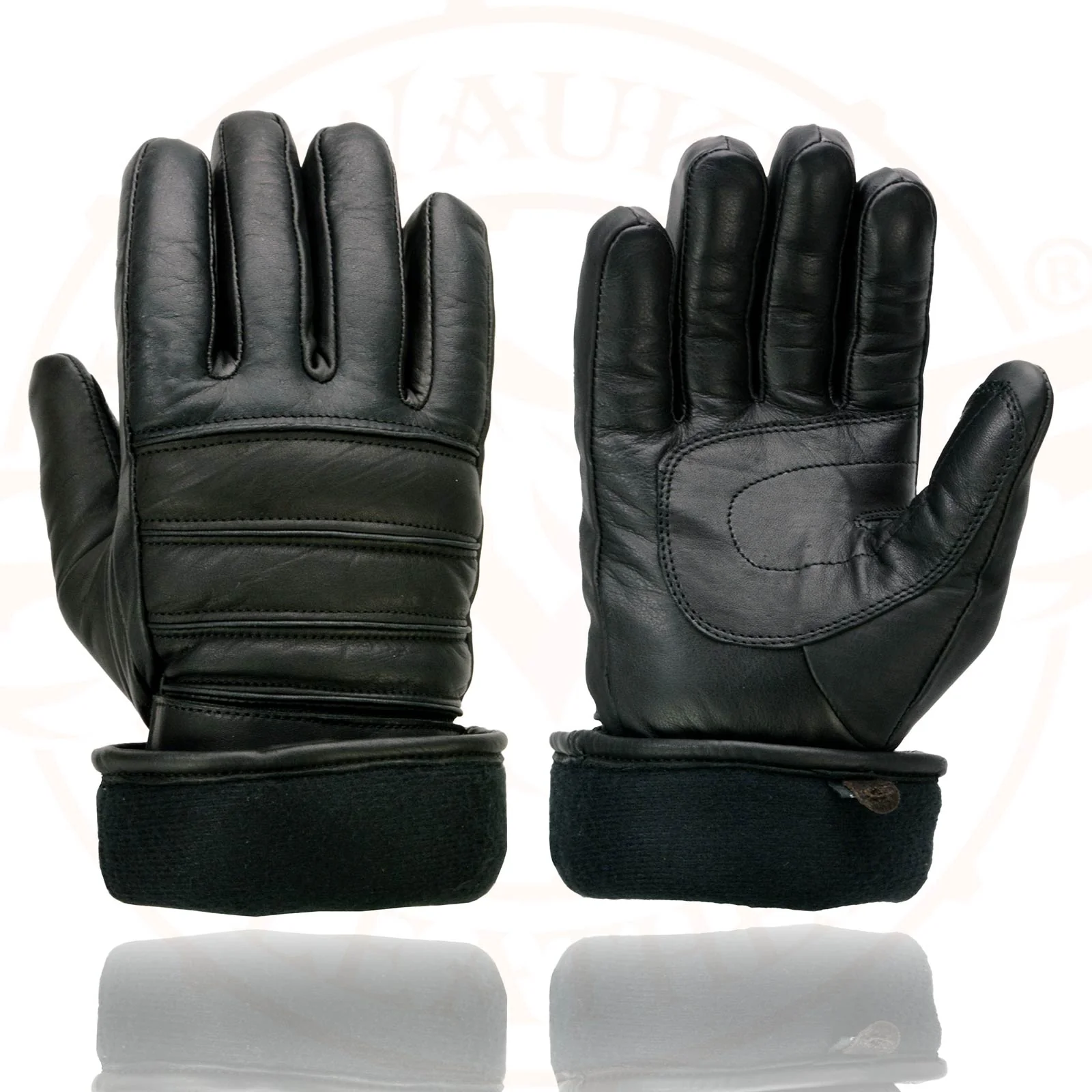 Milwaukee Leather SH232 Men's Black Leather Warm Lining Gauntlet Motorcycle Hand Gloves W/ Rain Mitten and Adjustable Strap - Image 9