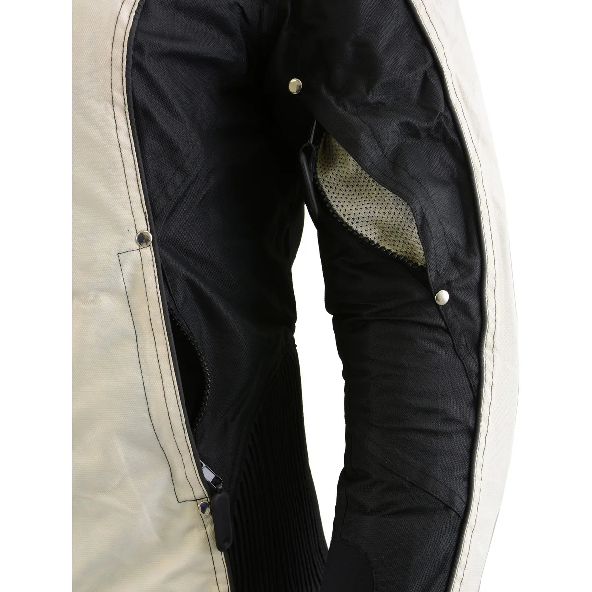 Milwaukee Leather SH2366 Women's'Reflective Tribal' Black and Cream Armored Motorcycle Textile Jacket - Image 14