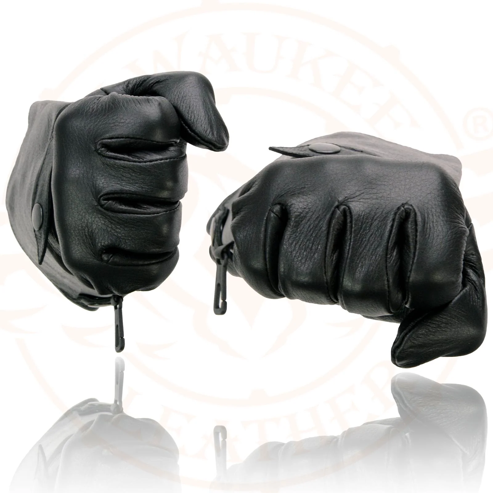 Milwaukee Leather Men's Gauntlet Motorcycle Hand Gloves-Black Leather Long Cuff Snap Closure Thermal Lined-SH264 - Image 7