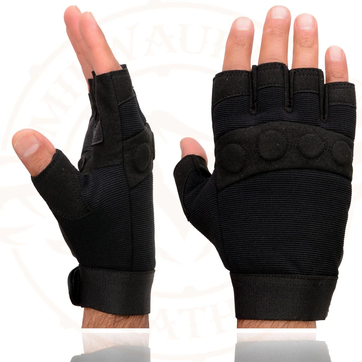 Milwaukee Leather SH44610 Men's Black Gel Padded Fingerless Motorcycle Mechanics Hand Gloves w/ Amara Cloth’ - Image 4