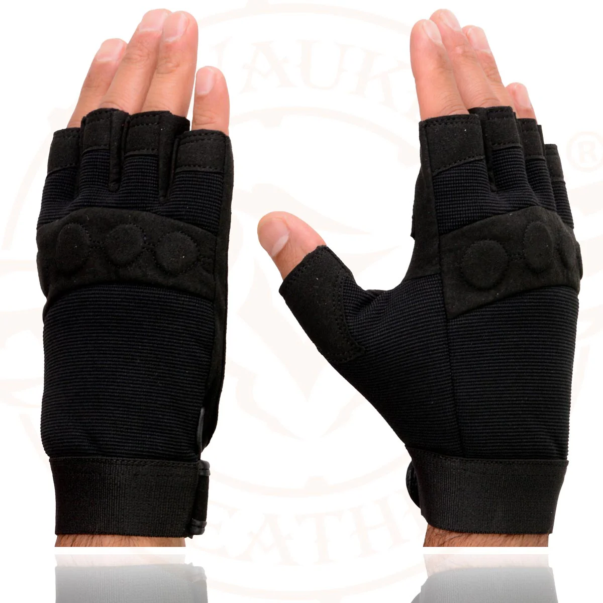 Milwaukee Leather SH44610 Men's Black Gel Padded Fingerless Motorcycle Mechanics Hand Gloves w/ Amara Cloth’ - Image 5