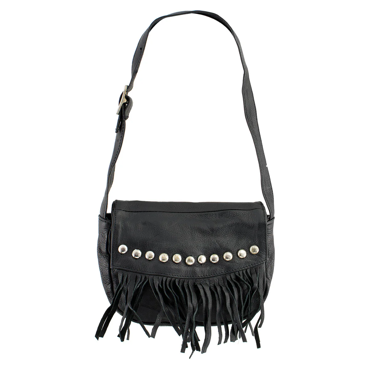 Milwaukee Leather SH507 Ladies ‘Studded and Fringed’ Black Hand Bag - Image 2
