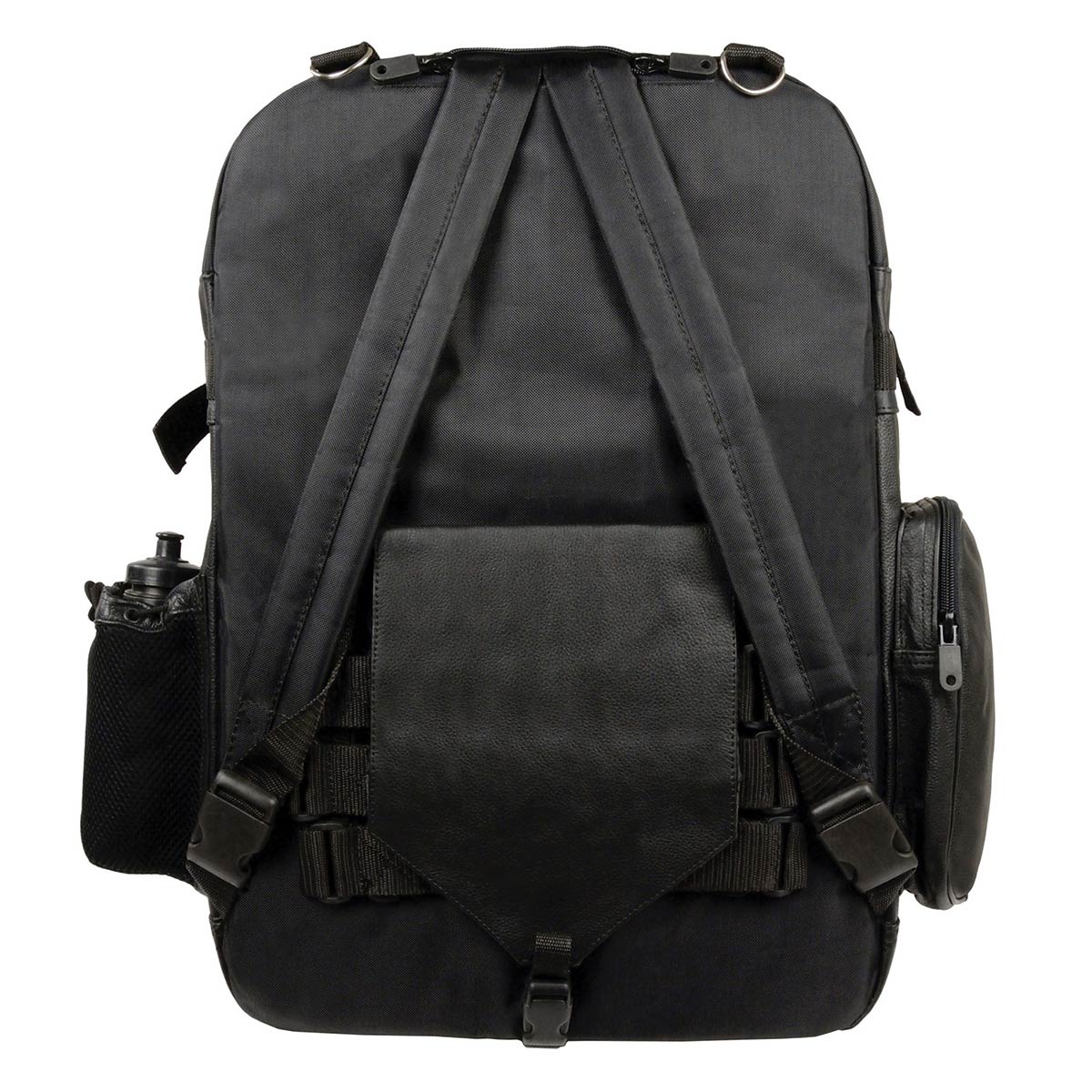 Milwaukee Leather SH540 Medium Black Size Leather and Textile Motorcycle Sissy Bar Back Pack Bag - Image 3