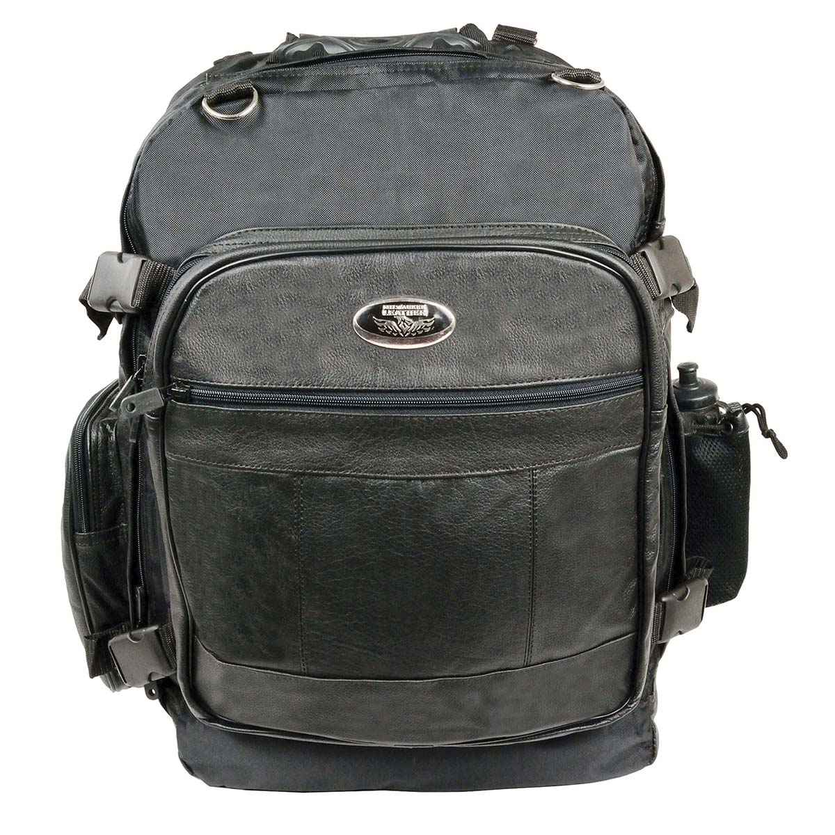 Milwaukee Leather SH540 Medium Black Size Leather and Textile Motorcycle Sissy Bar Back Pack Bag - Image 4