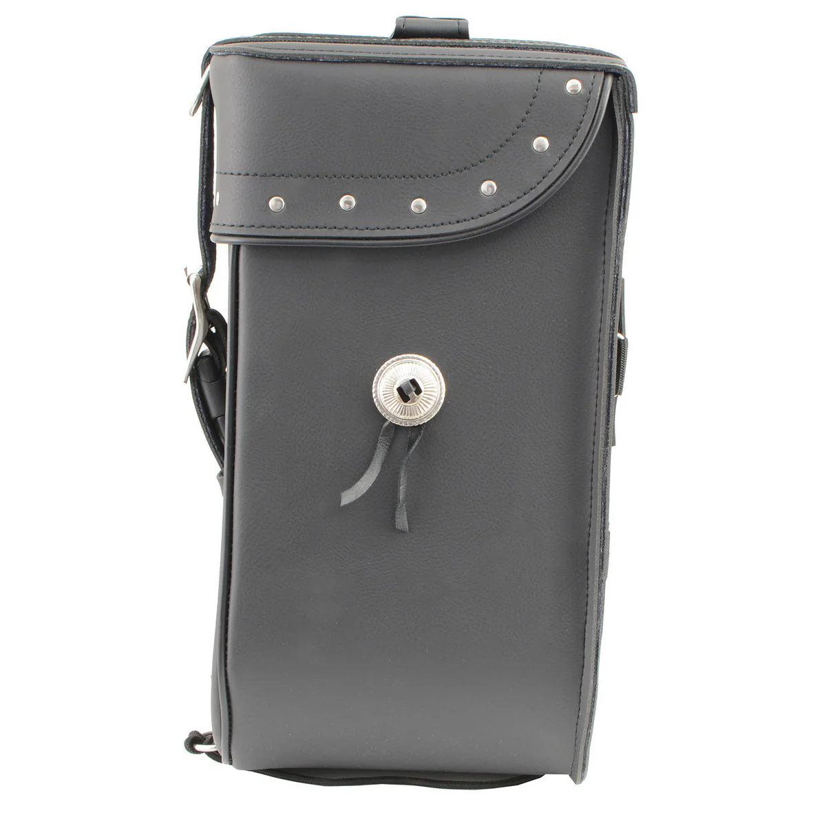 Milwaukee Leather SH581 Medium Black ‘Studded’ PVC Sissy Bar Motorcycle Bag - Image 4