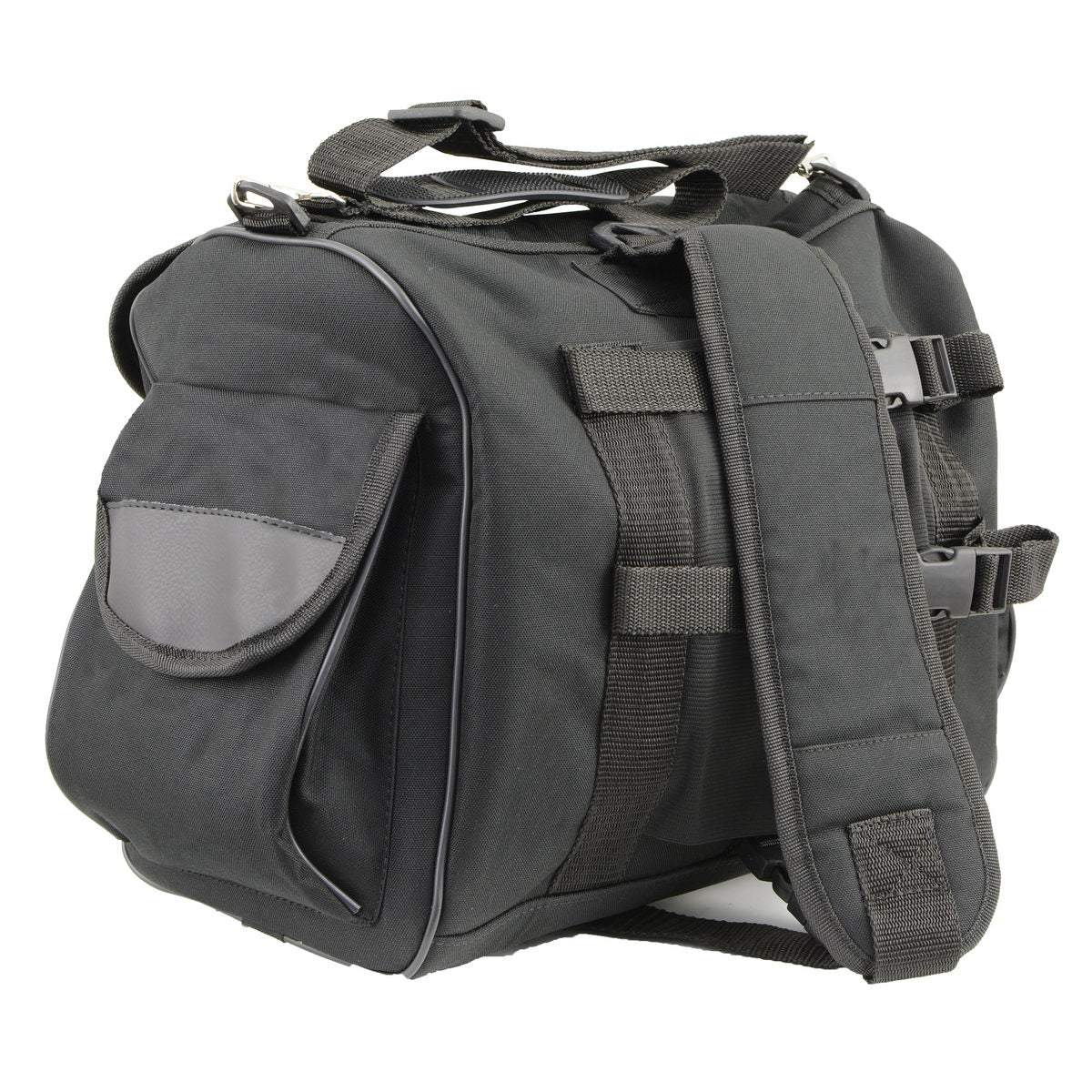 Milwaukee Leather SH630 Medium Black Textile Motorcycle Sissy Bar Duffle Bag - Image 5
