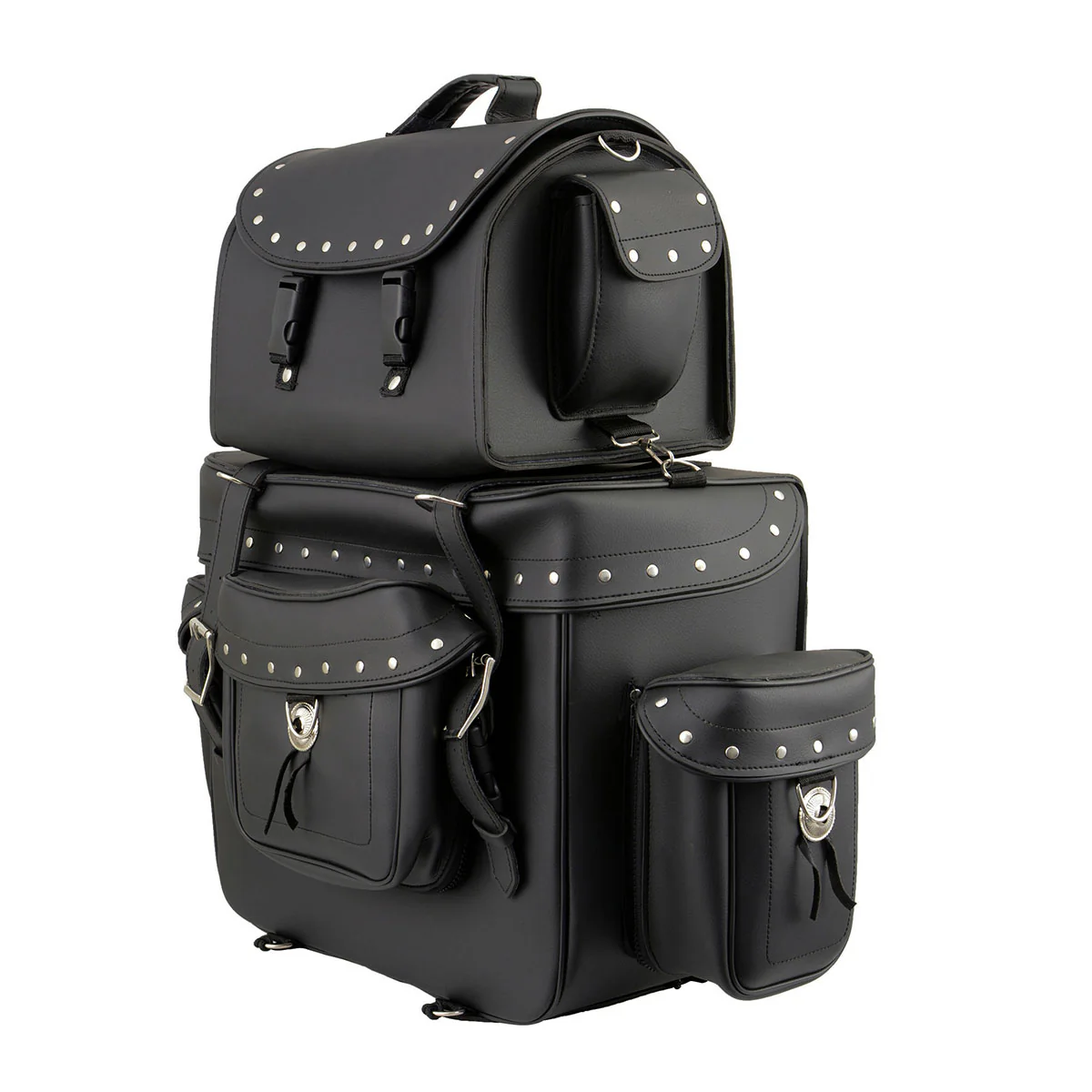 Milwaukee Leather SH660 Large Black 2-Piece PVC Motorcycle Touring Bag Pack - Image 3