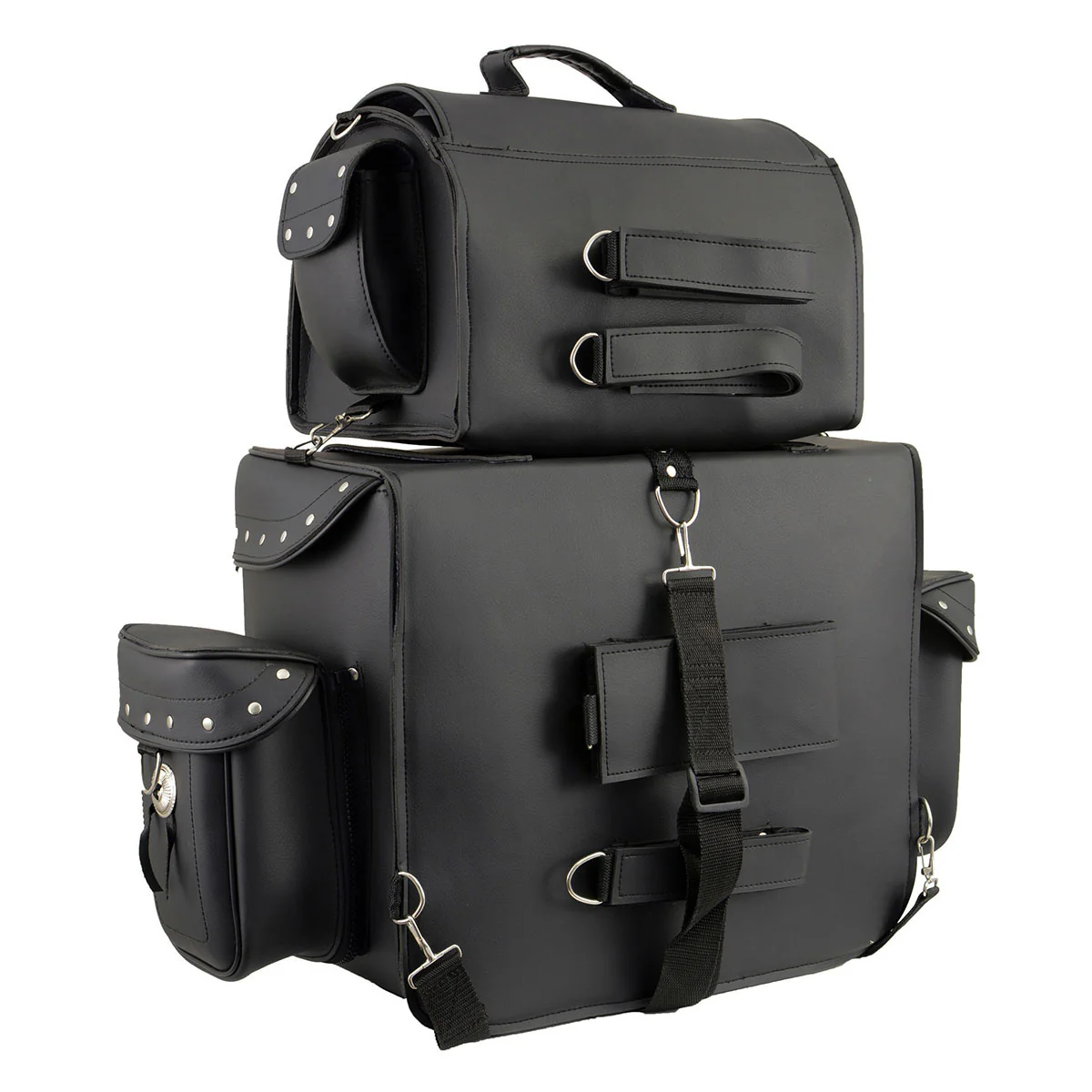 Milwaukee Leather SH660 Large Black 2-Piece PVC Motorcycle Touring Bag Pack - Image 5