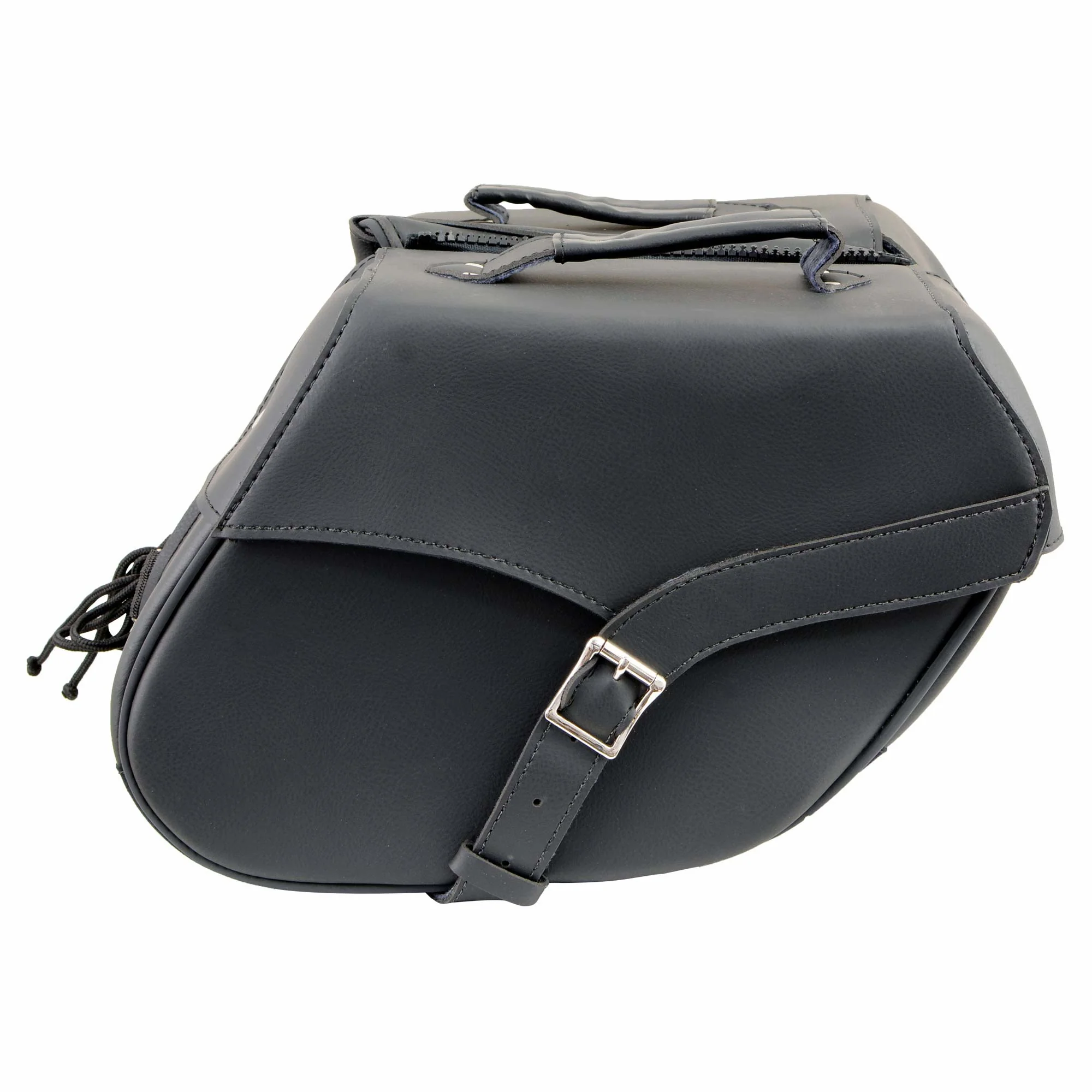 Milwaukee Leather SH66701ZB Black Single Strap PVC Throw Over Motorcycle Saddlebags - Image 2