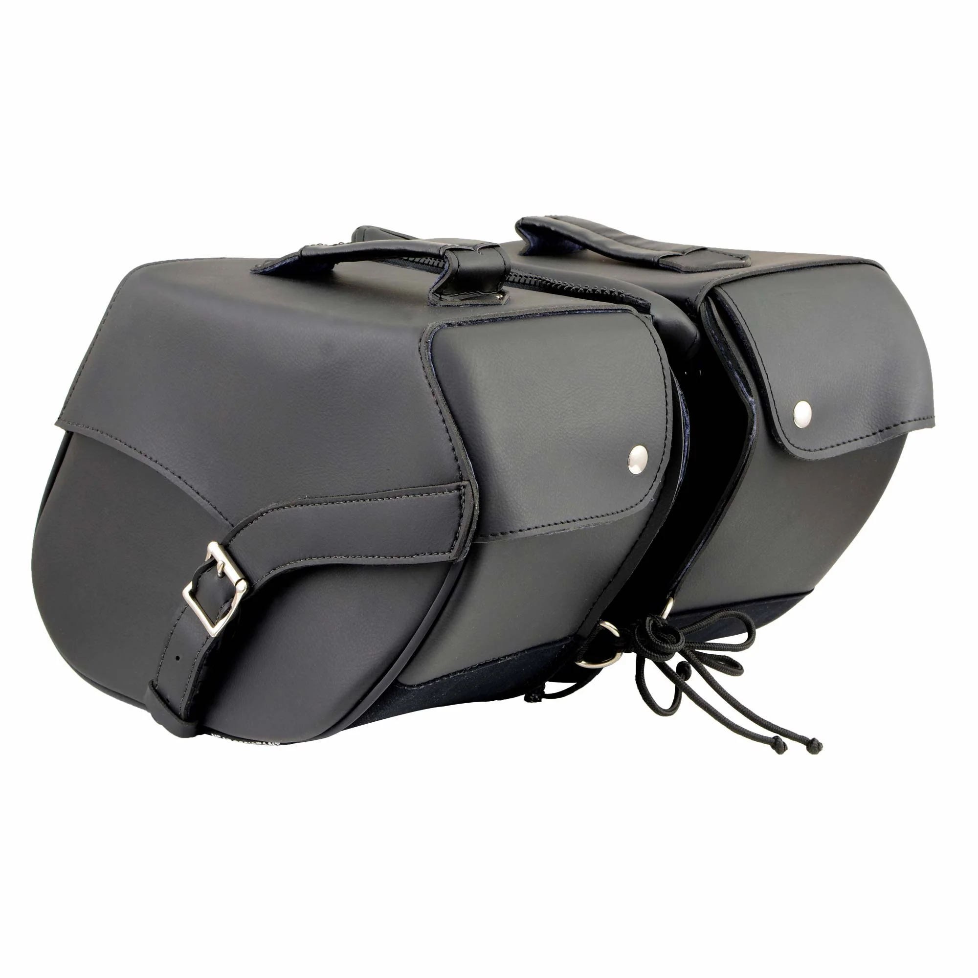 Milwaukee Leather SH66701ZB Black Single Strap PVC Throw Over Motorcycle Saddlebags - Image 3