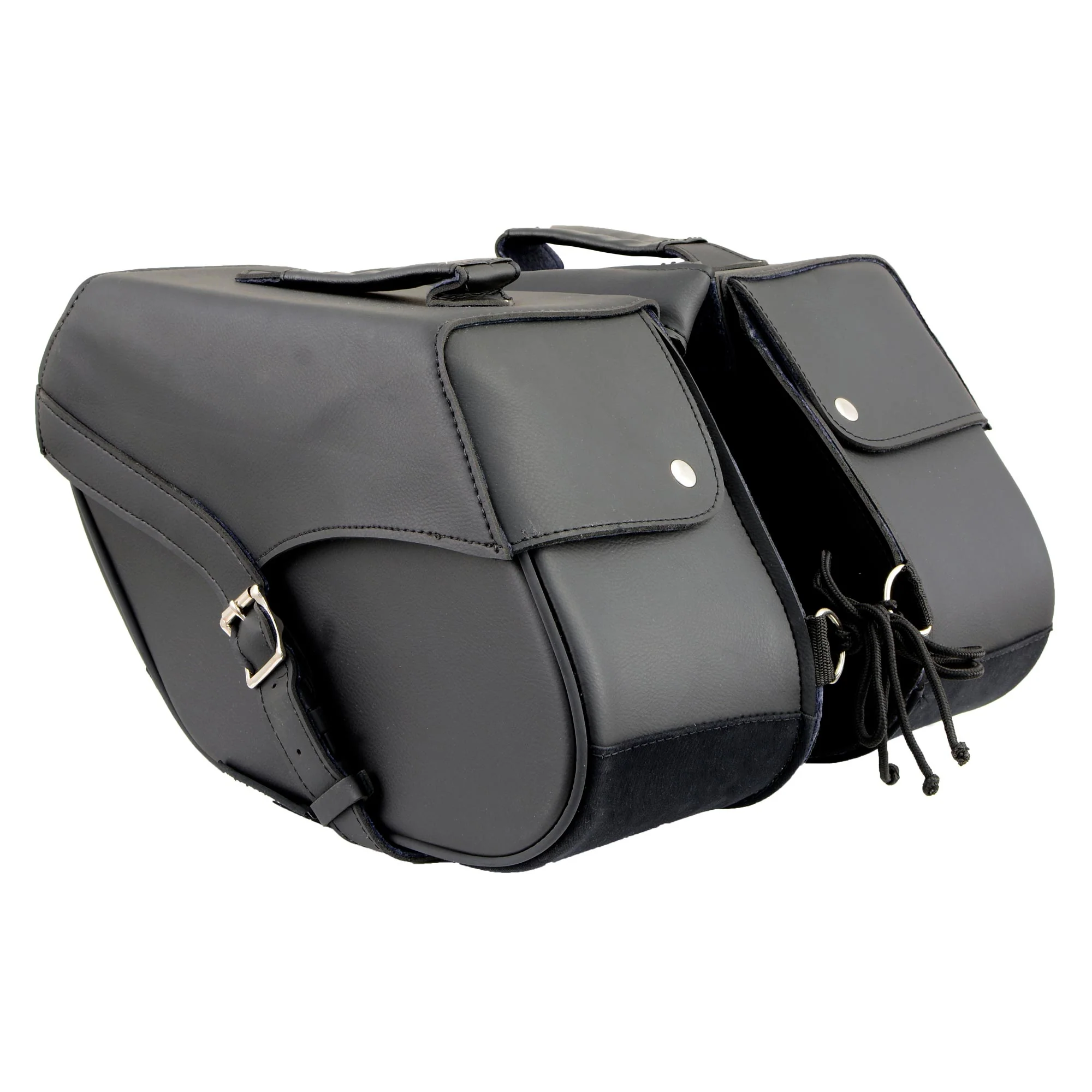 Milwaukee Leather SH66701ZB Black Single Strap PVC Throw Over Motorcycle Saddlebags - Image 7