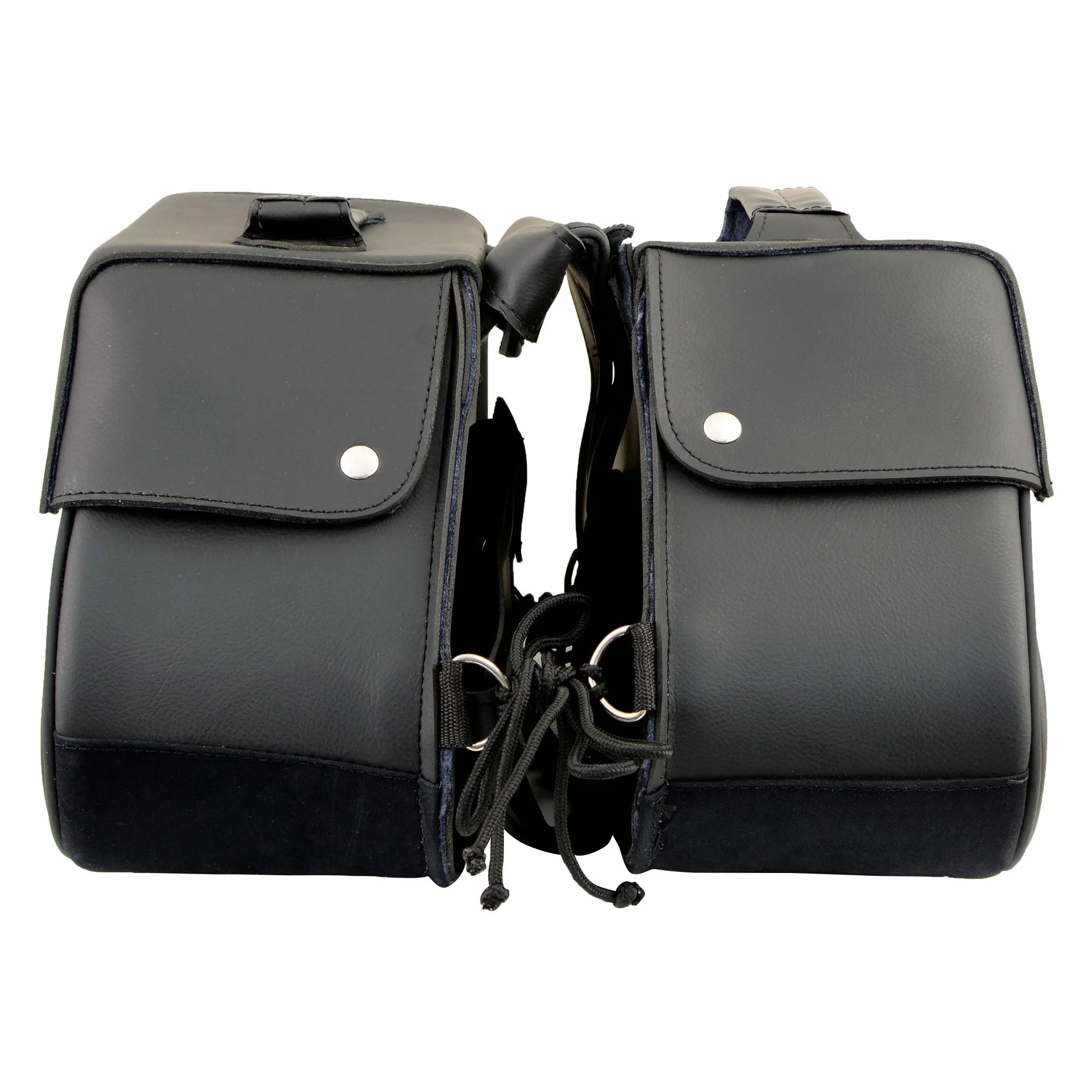 Milwaukee Leather SH66701ZB Black Single Strap PVC Throw Over Motorcycle Saddlebags - Image 8