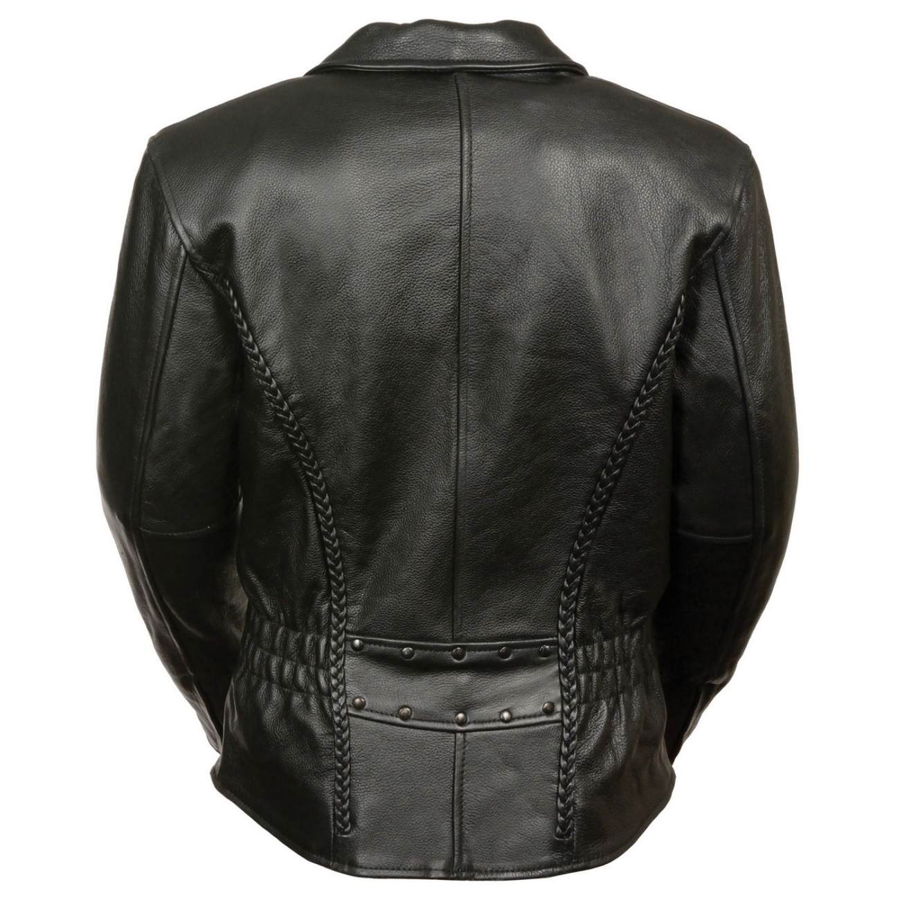 Milwaukee Leather SH7023 Women's 'Braided' Black Leather Jacket with Studs - Image 2