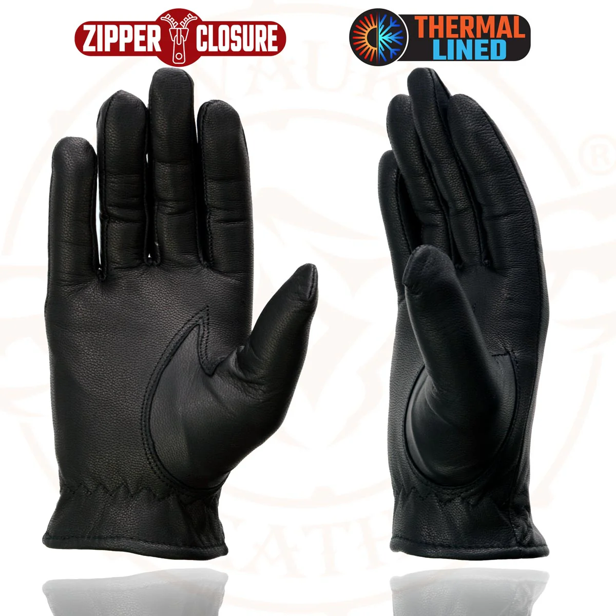 Milwaukee Leather SH728 Women’s Classic Black Leather Motorcycle Gloves with Zipper Closure - Image 8