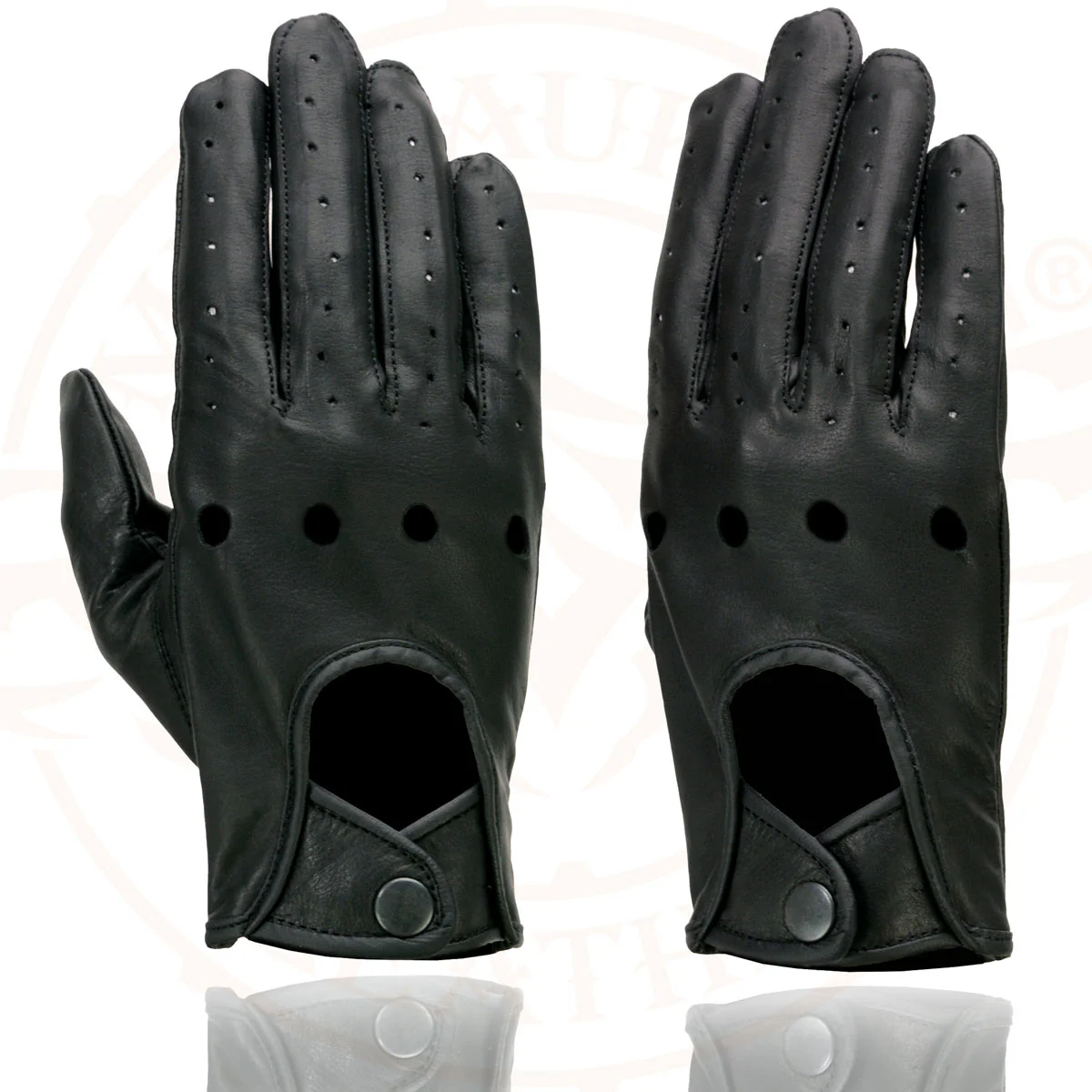 Milwaukee Leather SH729 Men's Black Perforated Leather Full Finger Motorcycle Hand Gloves W/ Breathable ‘Open Knuckle’ - Image 4