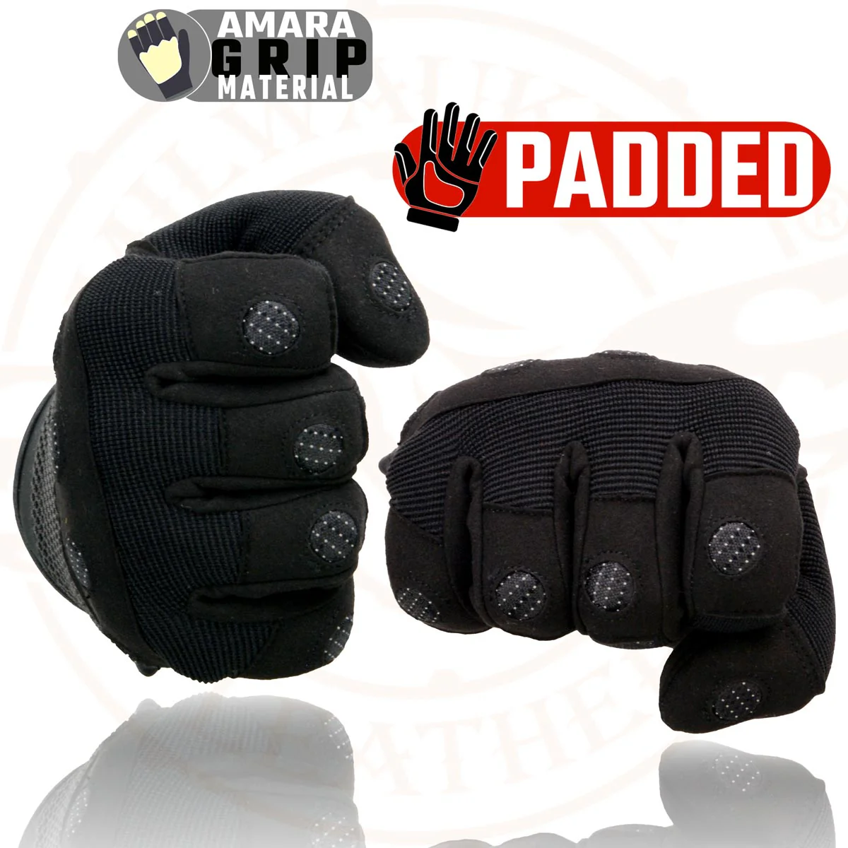 Milwaukee Leather SH76101 Men's Black and Grey Textile Mesh Motorcycle Mechanics Hand Gloves W/ Amara Cloth Bottom - Image 4