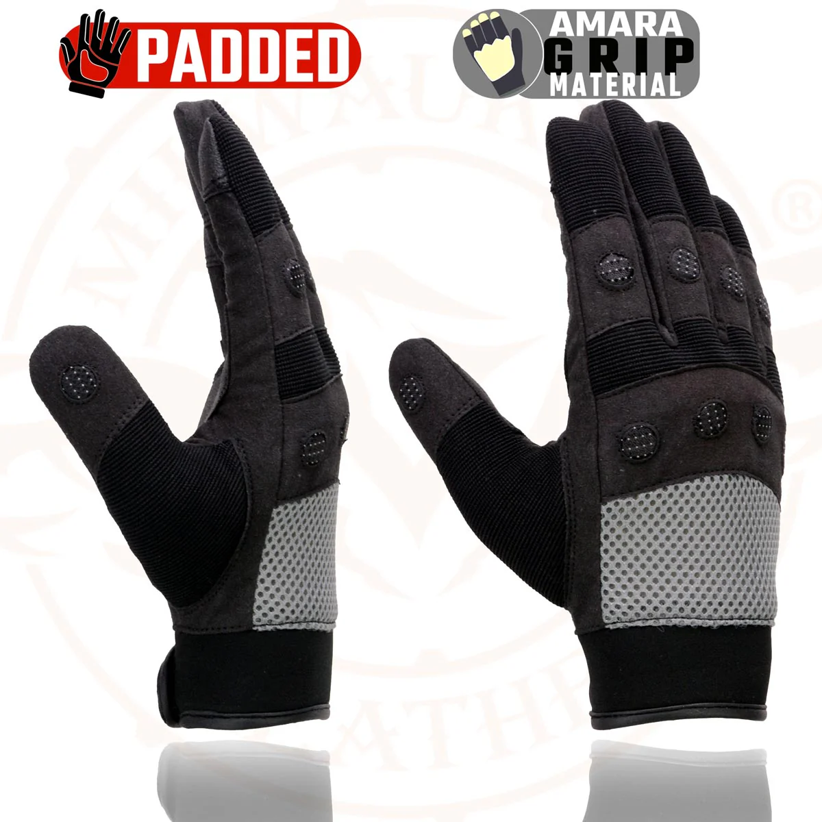 Milwaukee Leather SH76101 Men's Black and Grey Textile Mesh Motorcycle Mechanics Hand Gloves W/ Amara Cloth Bottom - Image 5