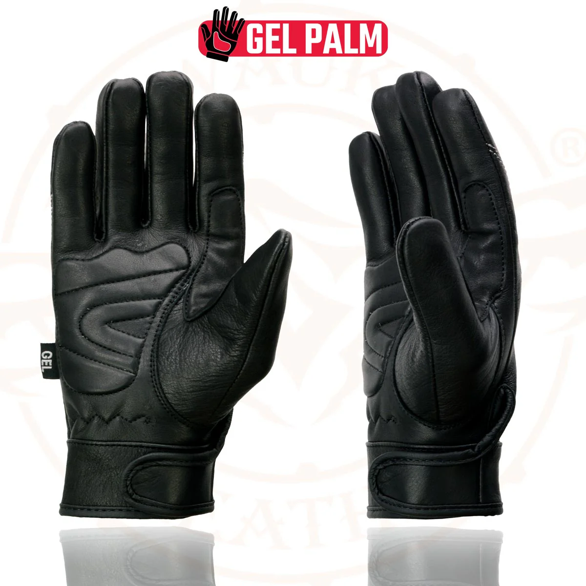 Milwaukee Leather SH820 Men's Black Leather ‘White Flame’ Cruising Hand Gloves W/ Gel Palm - Image 6