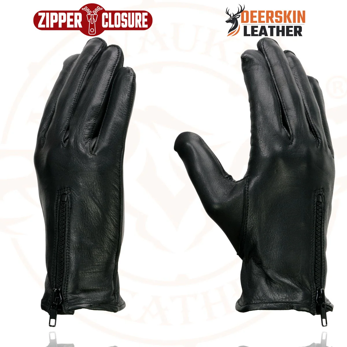 Milwaukee Leather SH867 Men's USA Deerskin Black Leather Unlined Lightweight Motorcycle Riders Gloves - Image 4