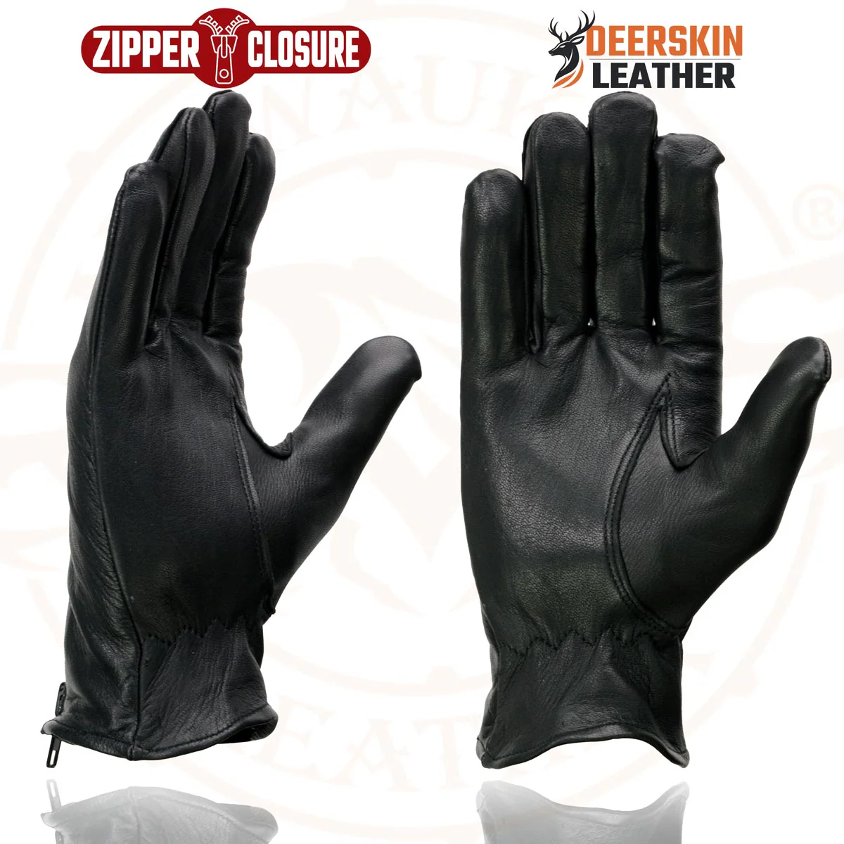 Milwaukee Leather SH867 Men's USA Deerskin Black Leather Unlined Lightweight Motorcycle Riders Gloves - Image 5