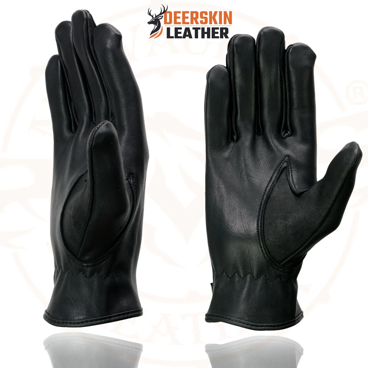 Milwaukee Leather SH868 Men's USA Deerskin Black Vented Perforated Leather Motorcycle Riders Gloves - Image 7