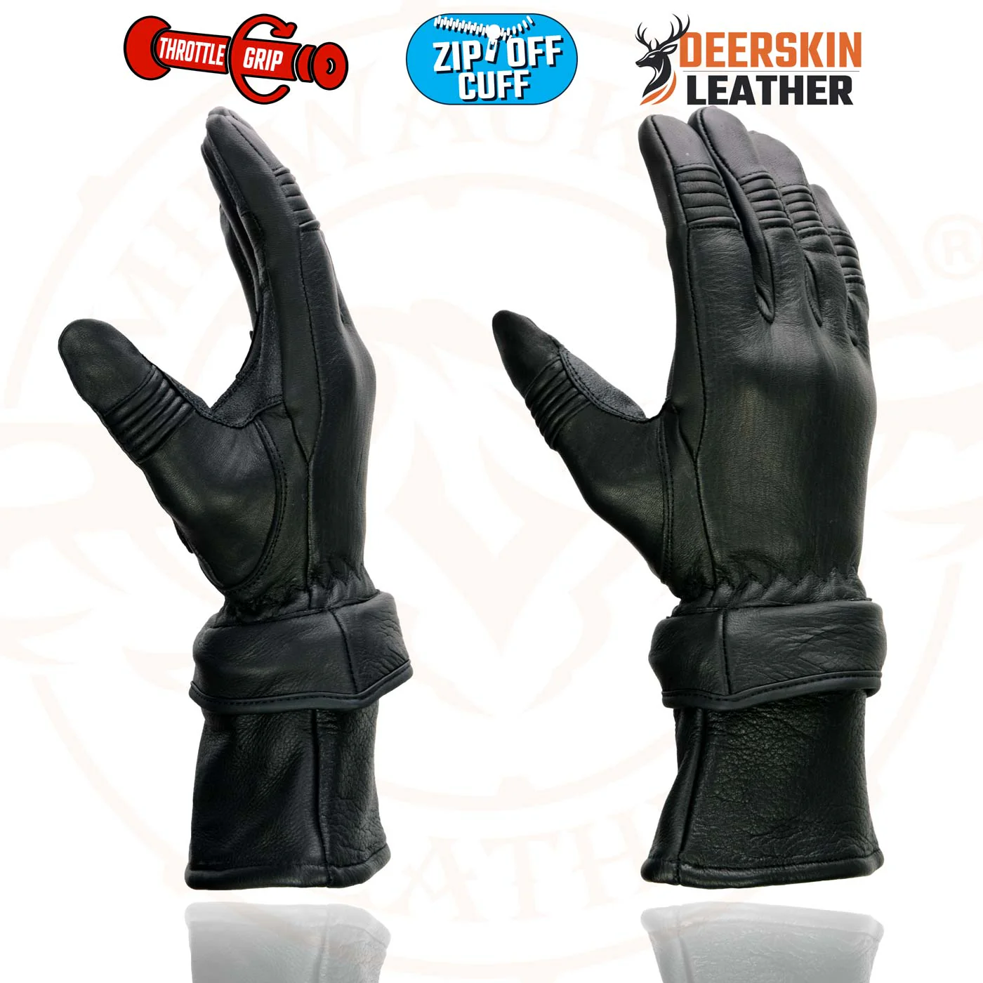 Milwaukee Leather SH870 Women's USA Deerskin Black Leather Gauntlet Winter Gloves w/ Gel Palm - Image 5