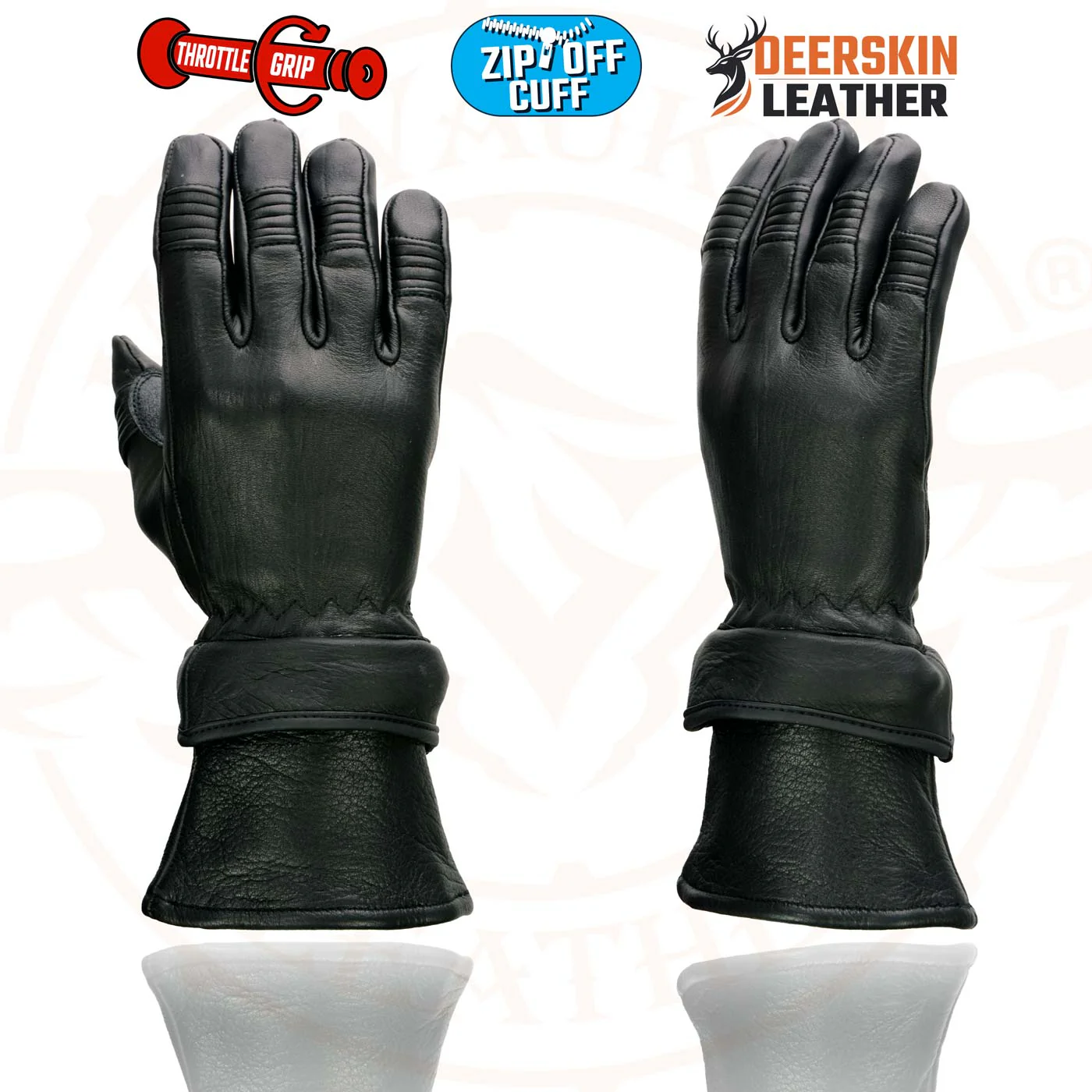 Milwaukee Leather SH870 Women's USA Deerskin Black Leather Gauntlet Winter Gloves w/ Gel Palm - Image 6