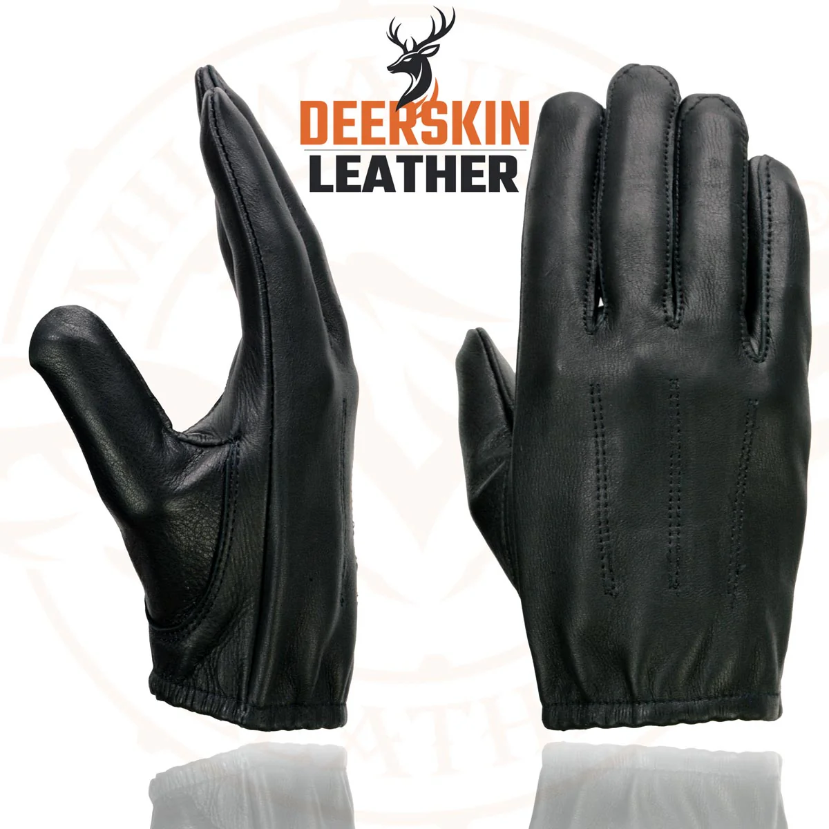 Milwaukee Leather SH887 Men's USA Deerskin Black Leather Unlined Lightweight Motorcycle Riders Gloves - Image 4