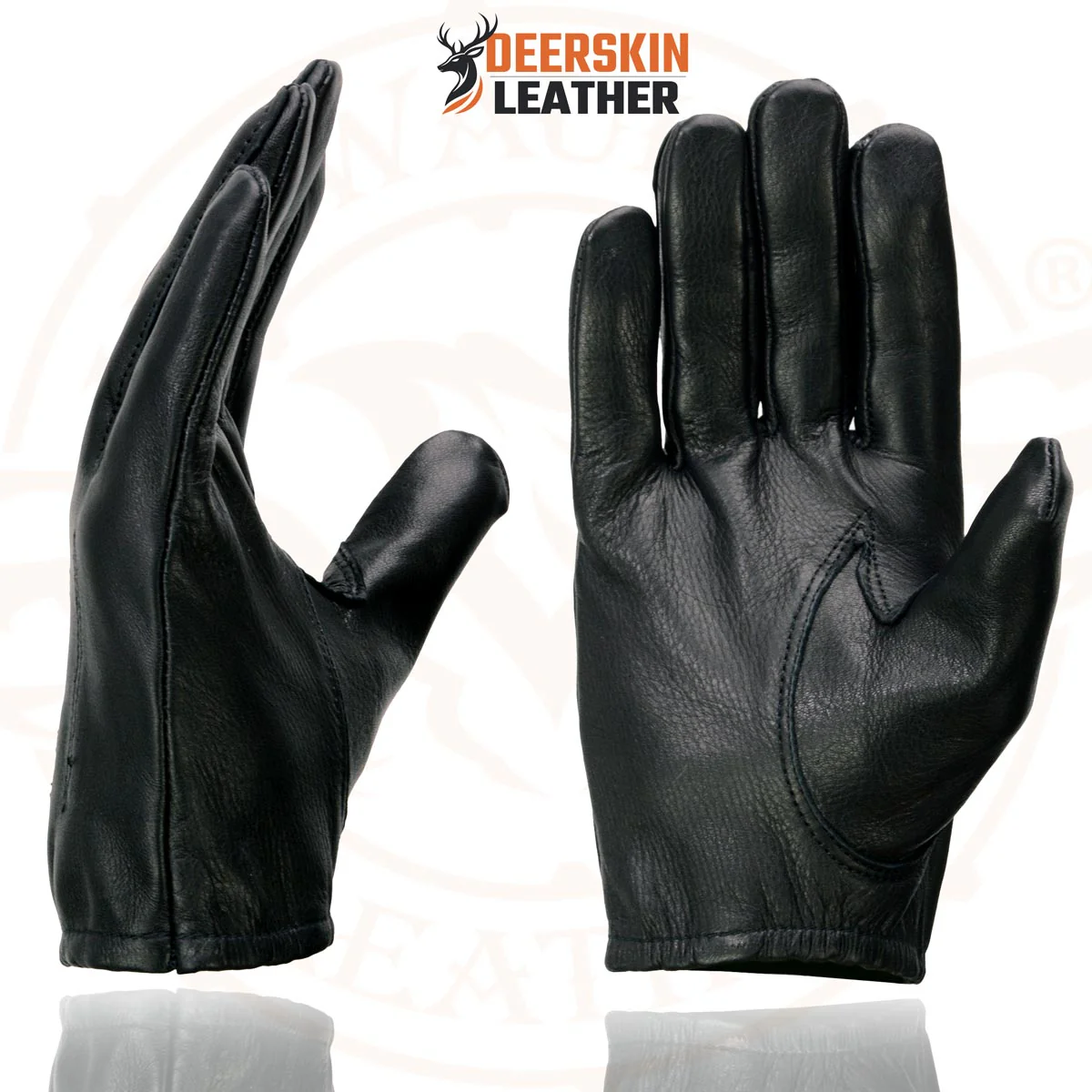 Milwaukee Leather SH887 Men's USA Deerskin Black Leather Unlined Lightweight Motorcycle Riders Gloves - Image 6